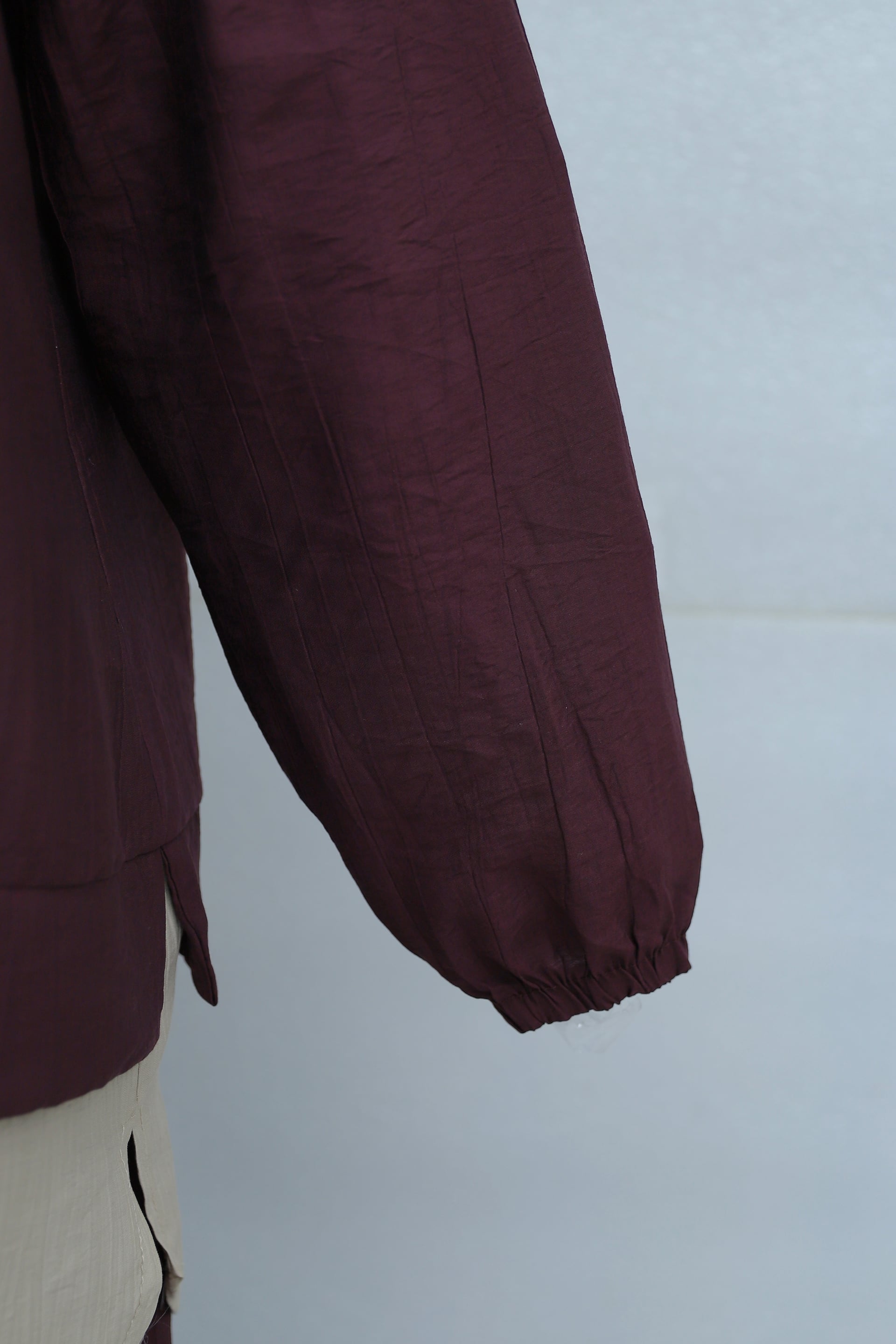 Half-Zip Hooded Sweatshirt and Wide-Leg Trousers Set - Deep Burgundy - Podyumplus - by Peralane - photo 7
