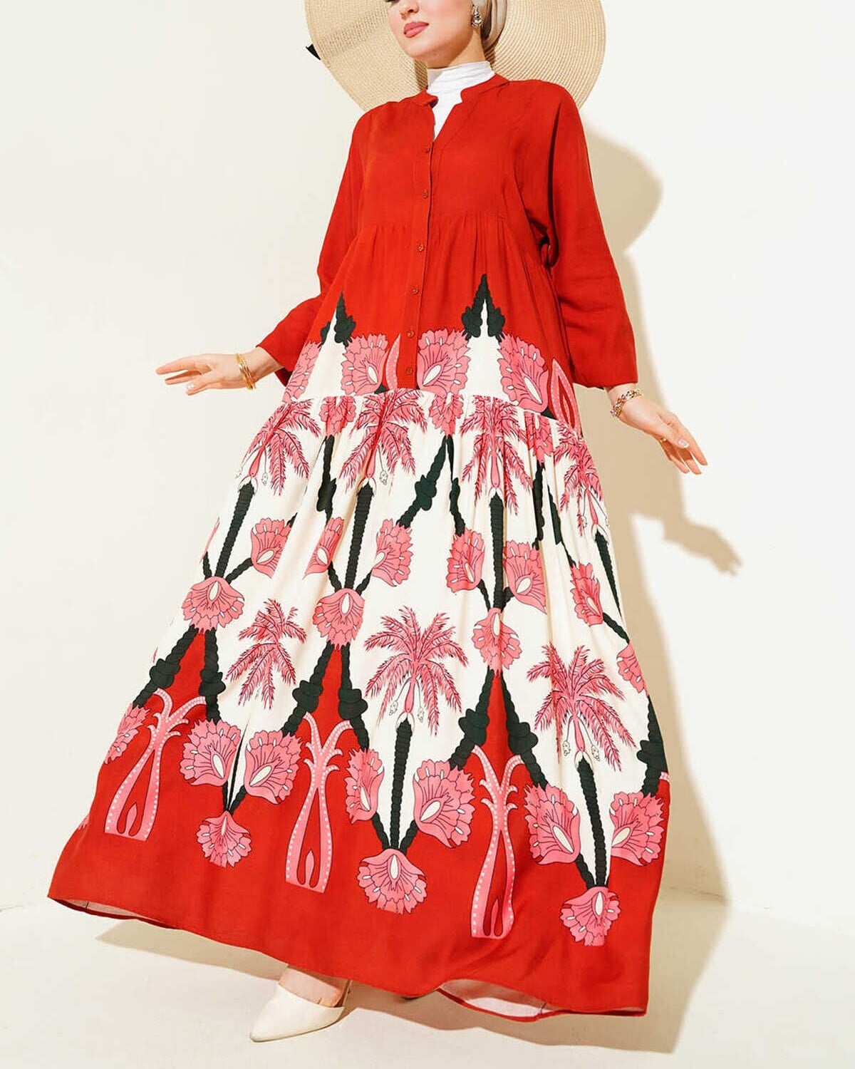 Women's Modest Dress with Floral Skirt - F.Bordo - Bigdart - by Peralane - photo 5