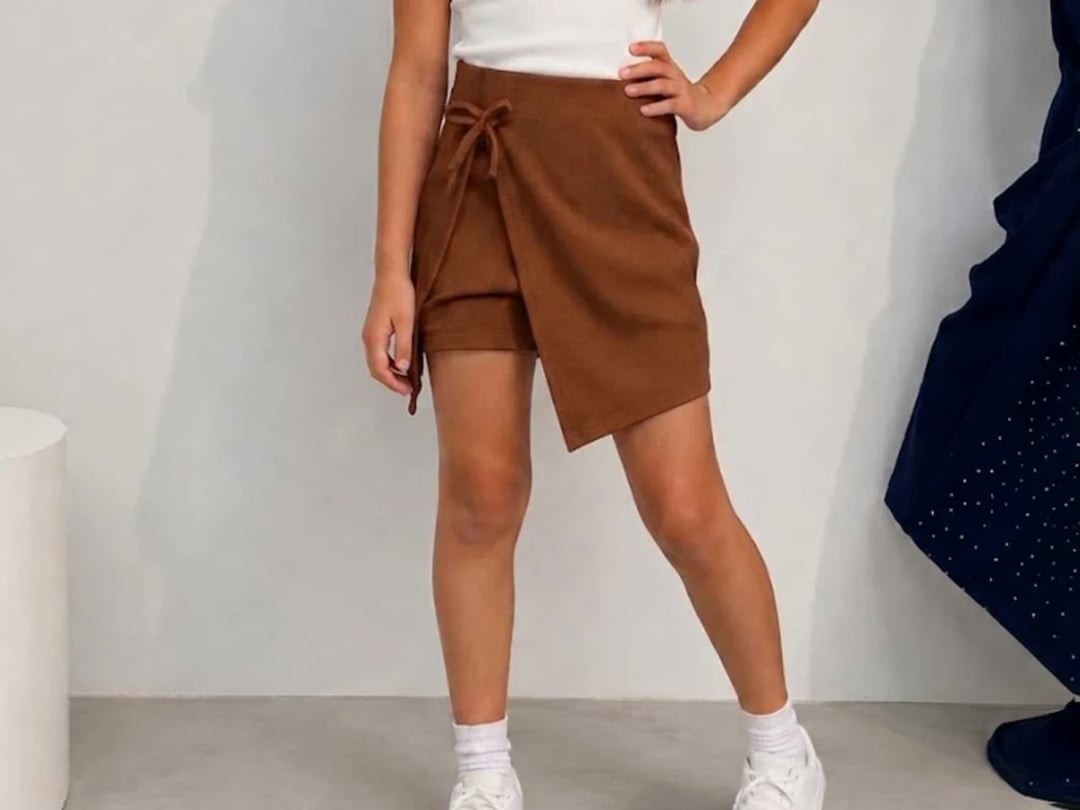 Wrap Skort with Tie for Girls 7-12 Years - Langa - by Peralane