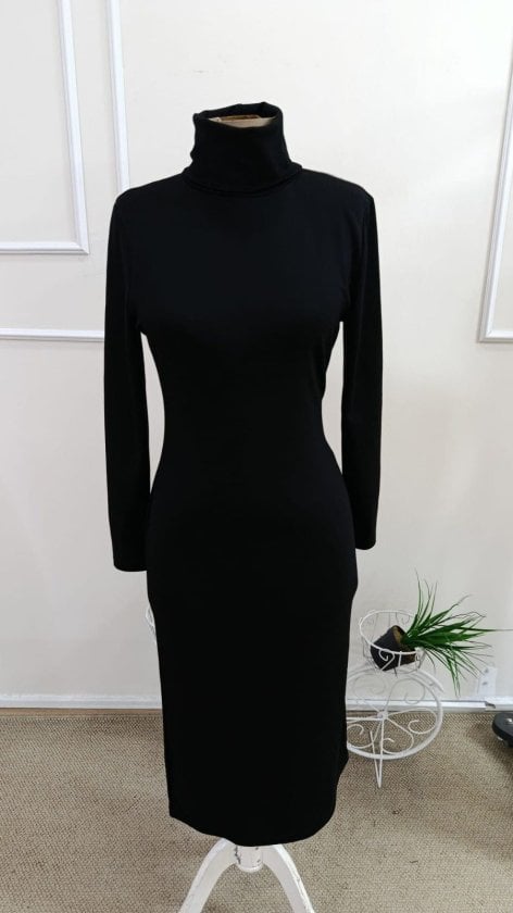 Women's Long Sleeve Turtleneck Midi Modal Dress - Janes - by Peralane - photo 5