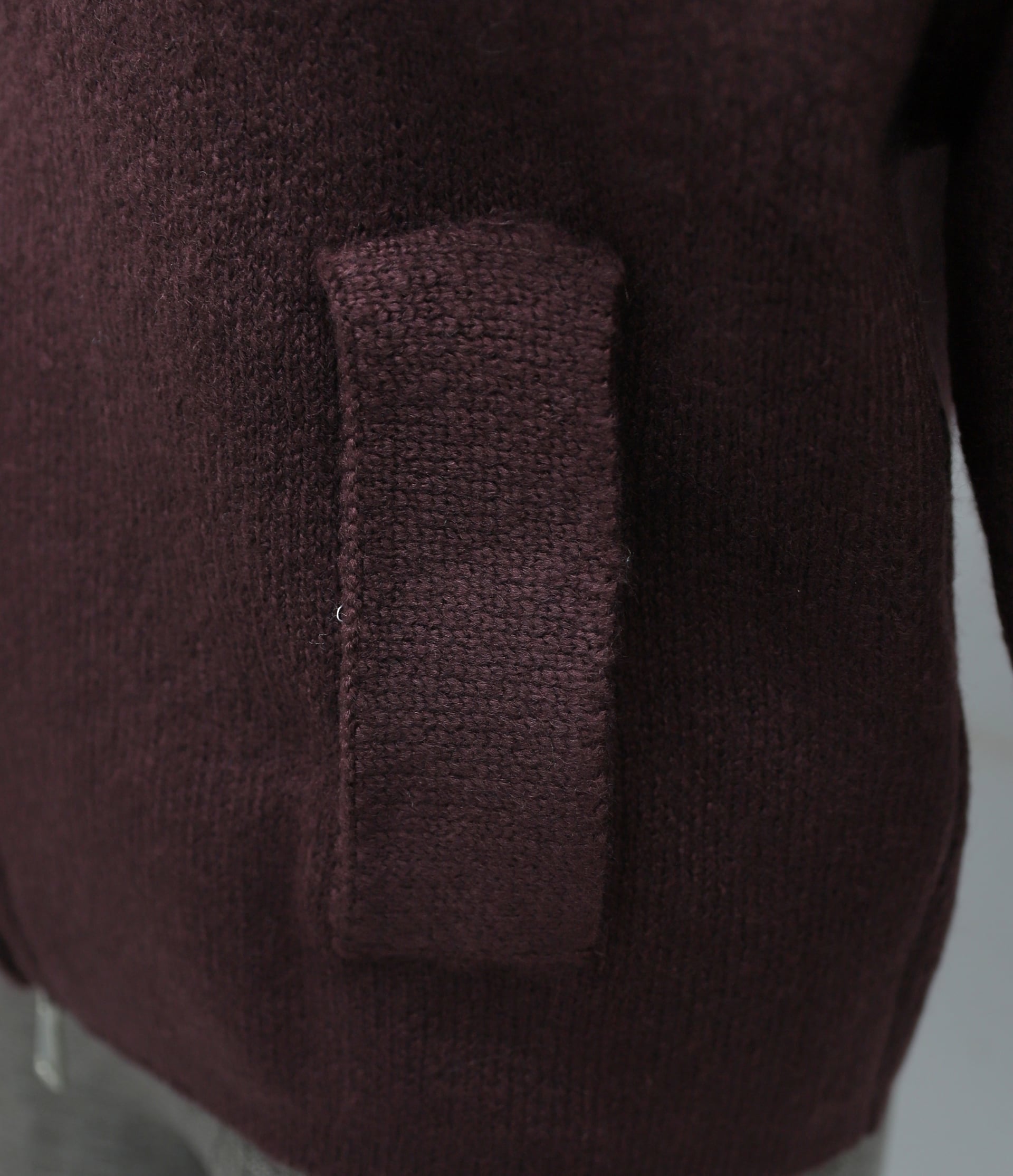 Polo Collar Zip Pocket Detail Knitted Cardigan - Burgundy - Podyumplus - by Peralane - photo 8