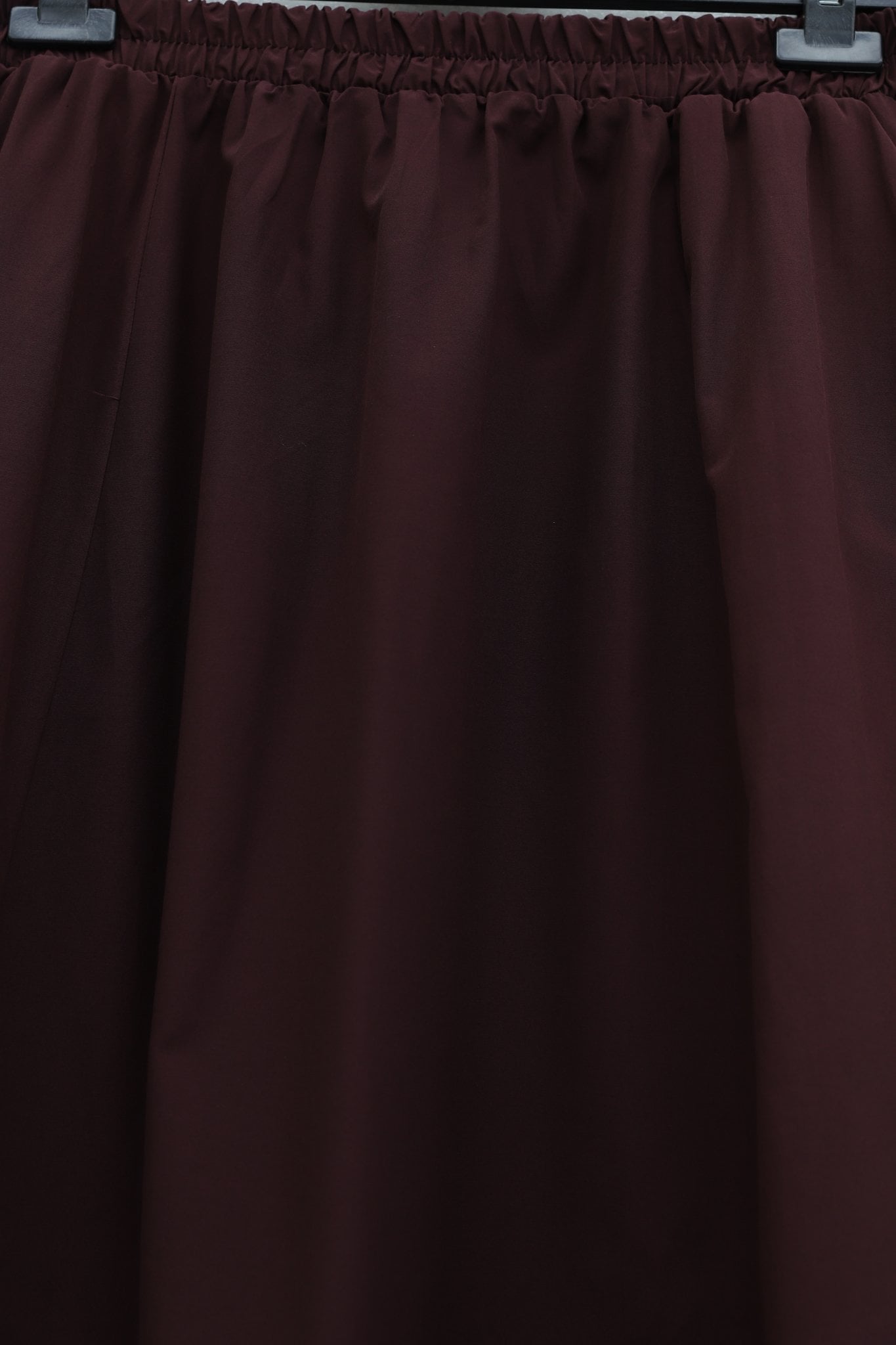 Elasticated Waist Lace Trim Poplin Skirt with Pockets - Burgundy - Podyumplus - by Peralane - photo 9