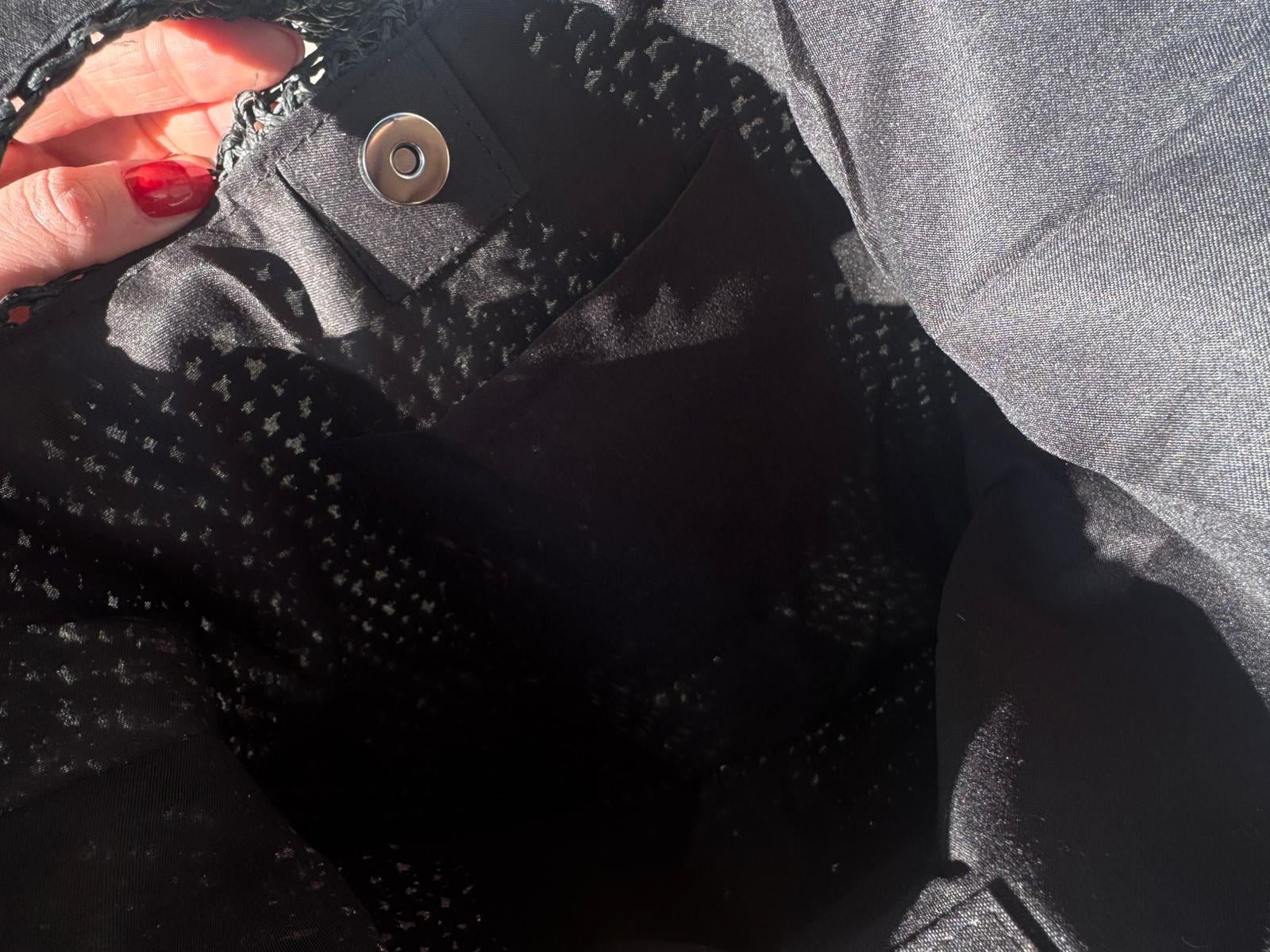 Black Handwoven Straw Shoulder Bag for Women - Nesvay - by Peralane - photo 4