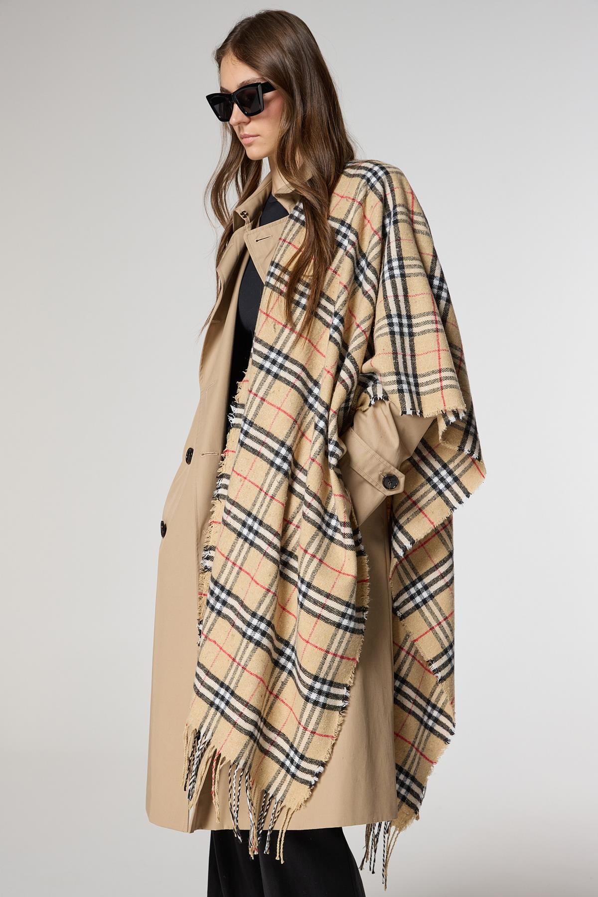 Soft Plaid Fringed Wool Scarf for Women (65x180 cm) - Nesvay - by Peralane - photo 2