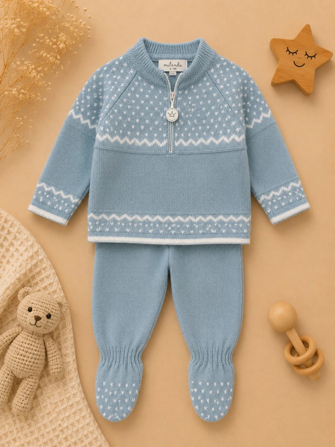 2-Piece Knitted Baby Set - 1180 - Has Bereket - by Peralane
