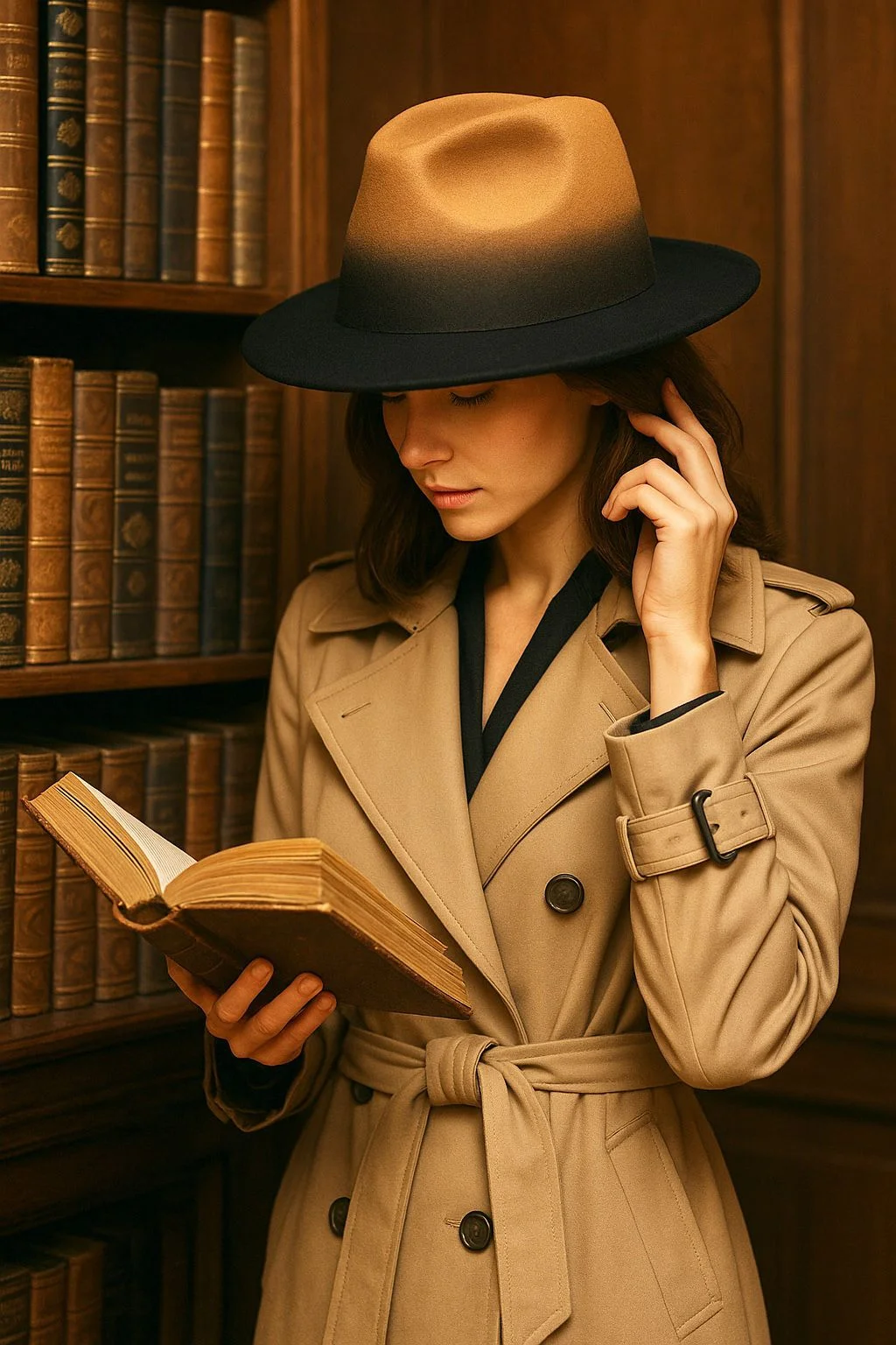 Gradient Felt Hat - Tan to Black - Nesvay - by Peralane - photo 2