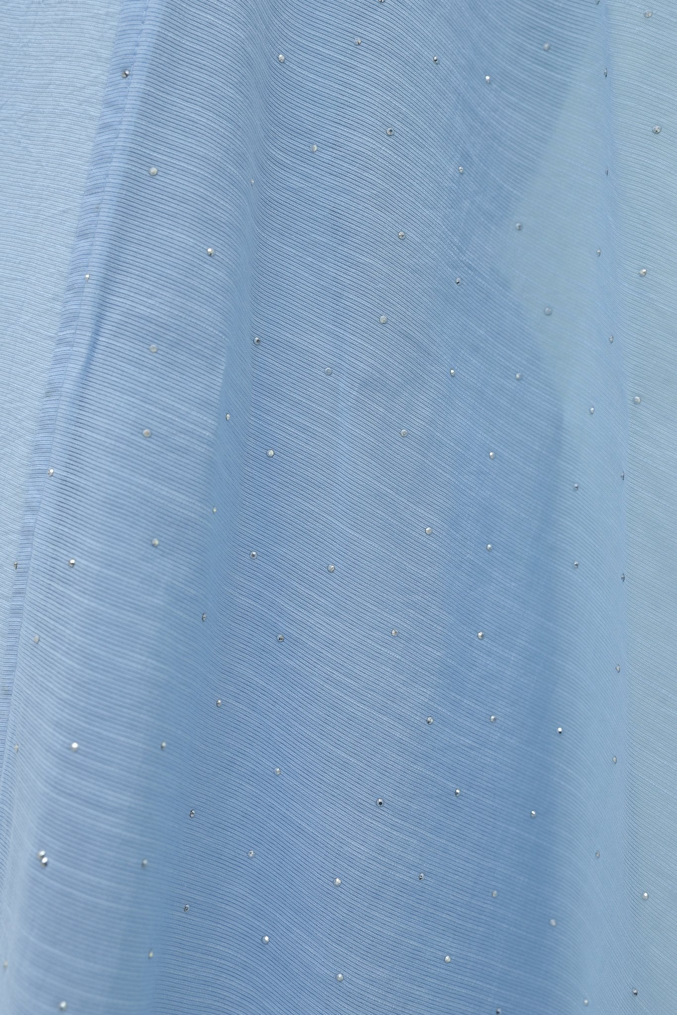 Belted Stone-Detailed Flam Tulle Abaya Set - Baby Blue - Podyumplus - by Peralane - photo 9