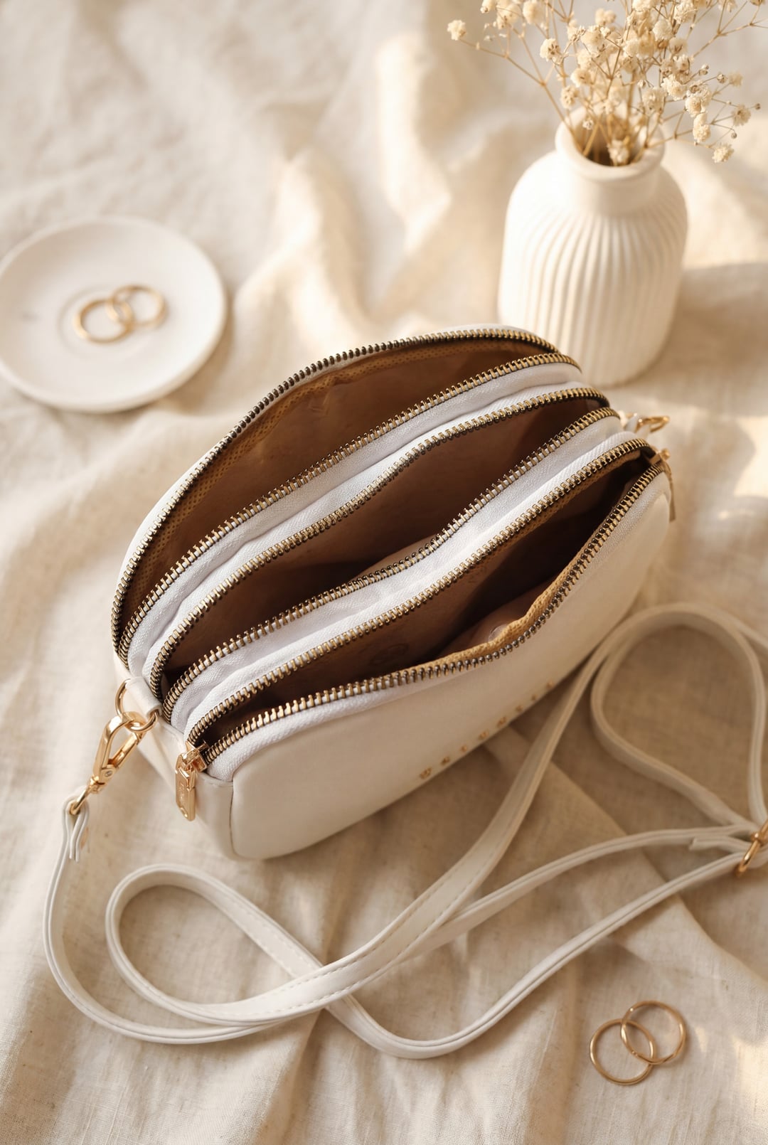 Three-Compartment Long Strap Mini Portfolio Bag - White - Podyumplus - by Peralane - photo 2