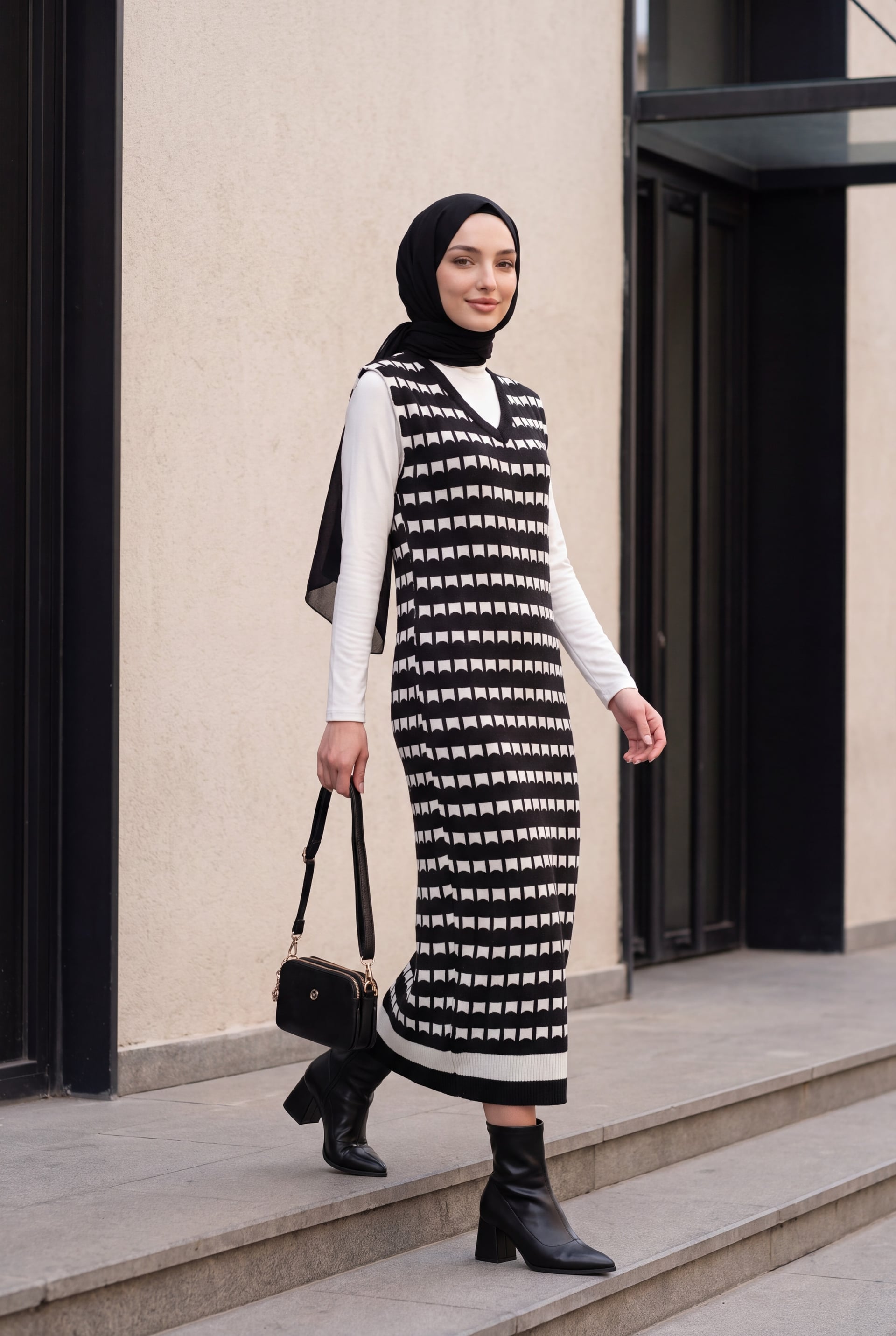 Women's Long Knit Sweater 15961 - Black - Bigdart - by Peralane - photo 2