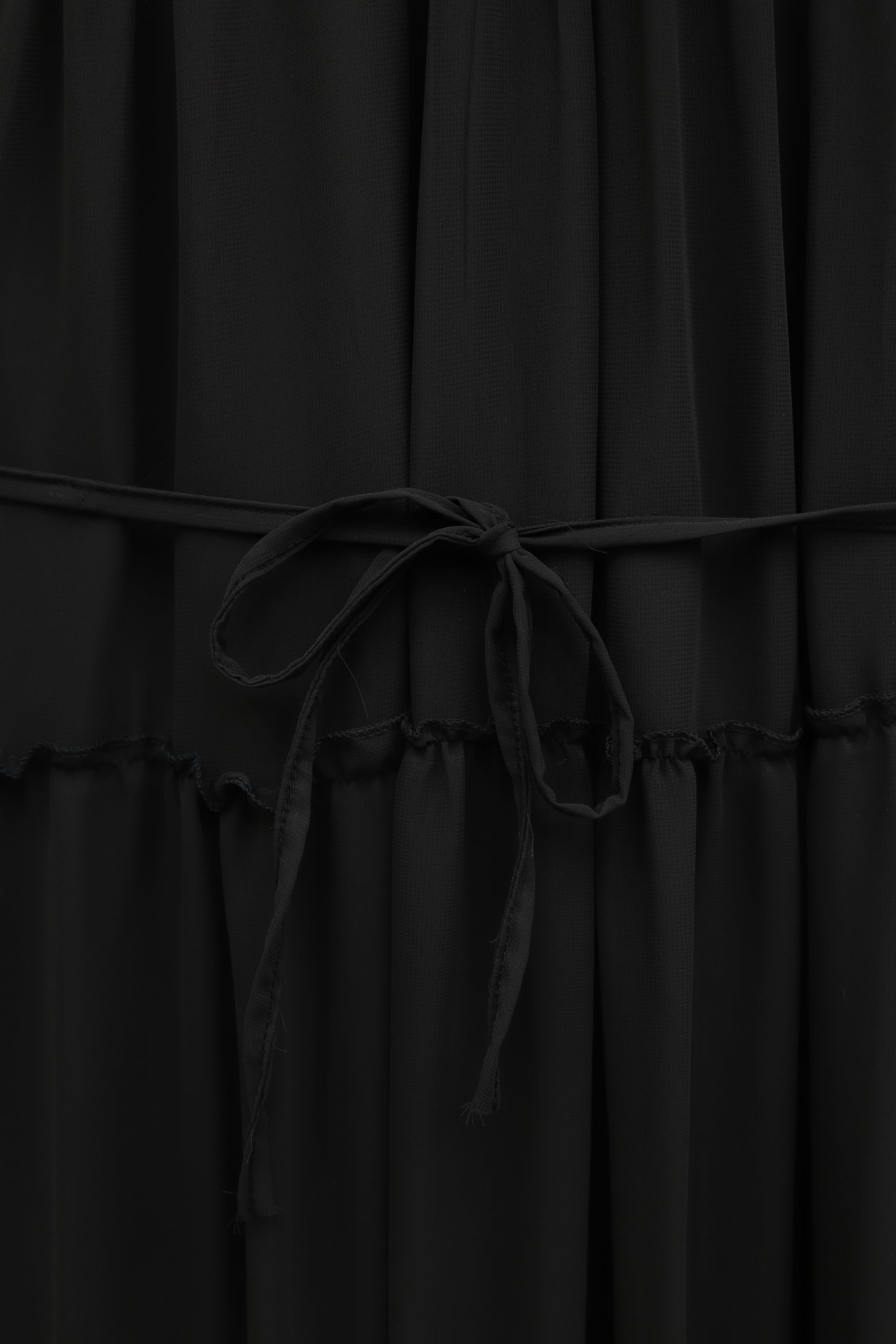 Ruffled Tie-Belt Long Dress with Bishop Sleeves - Dark Brown - Podyumplus - by Peralane - photo 5