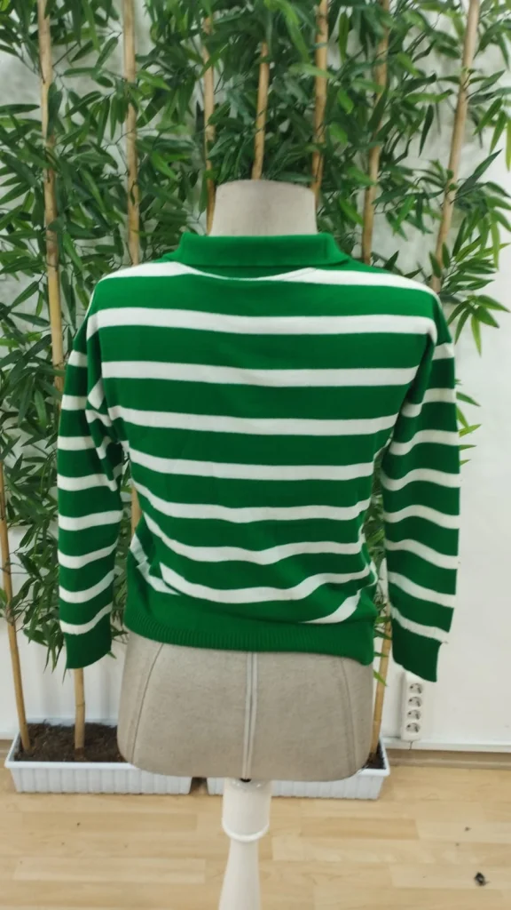 Women's Long Sleeve V-Neck Striped Knit Blouse - Janes - by Peralane - photo 5