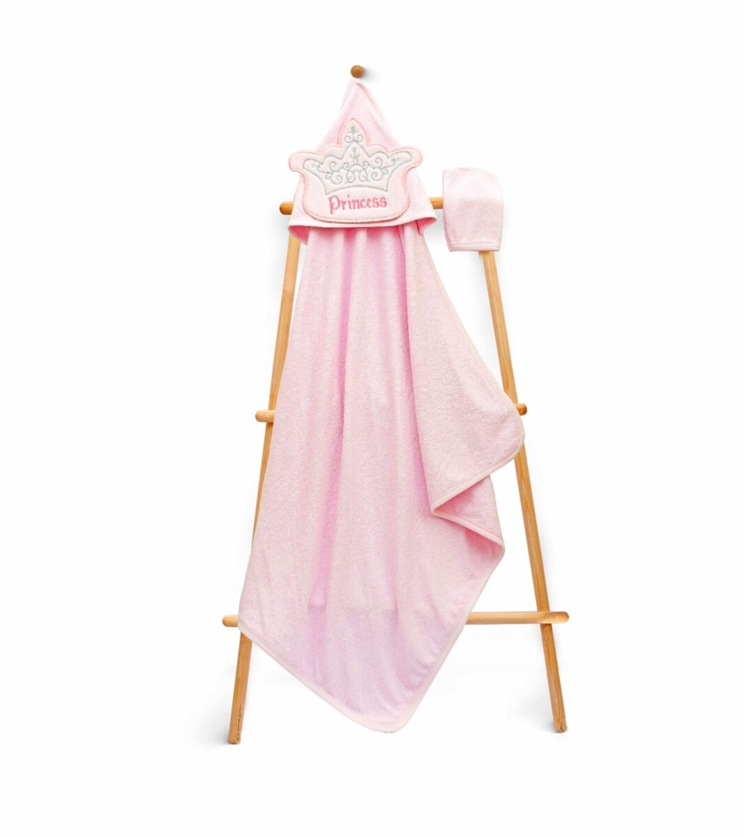 Unisex Kids 2-Piece Hooded Towel and Bath Pouch Set 85x80 cm - Babyline - by Peralane