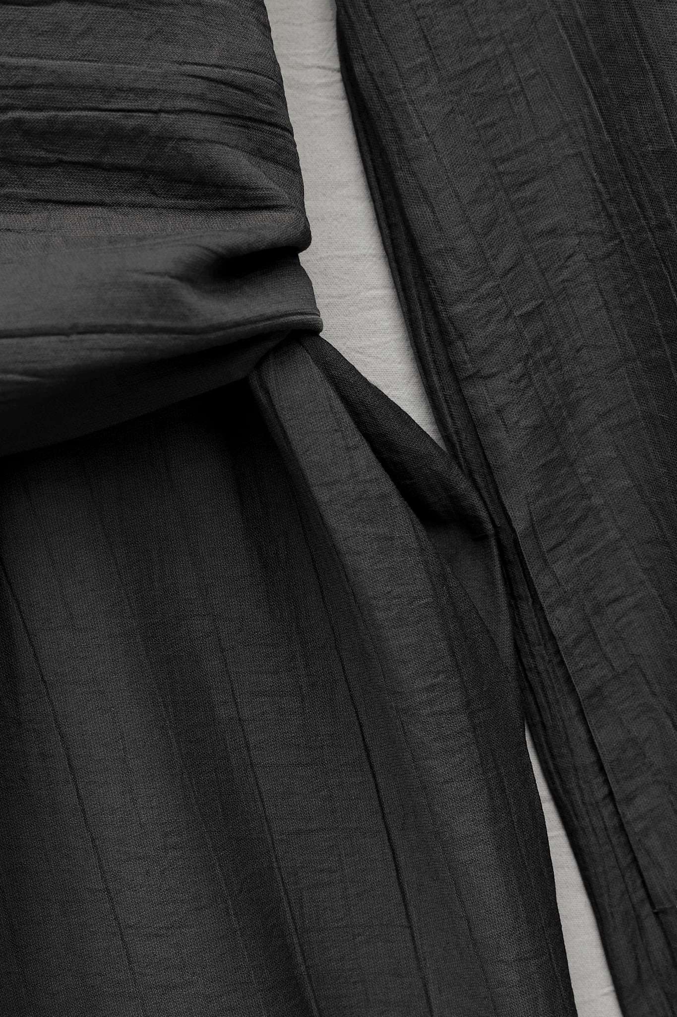 High Neck Pleated Detail Pocketed Belted Jumpsuit - Black - Podyumplus - by Peralane - photo 5