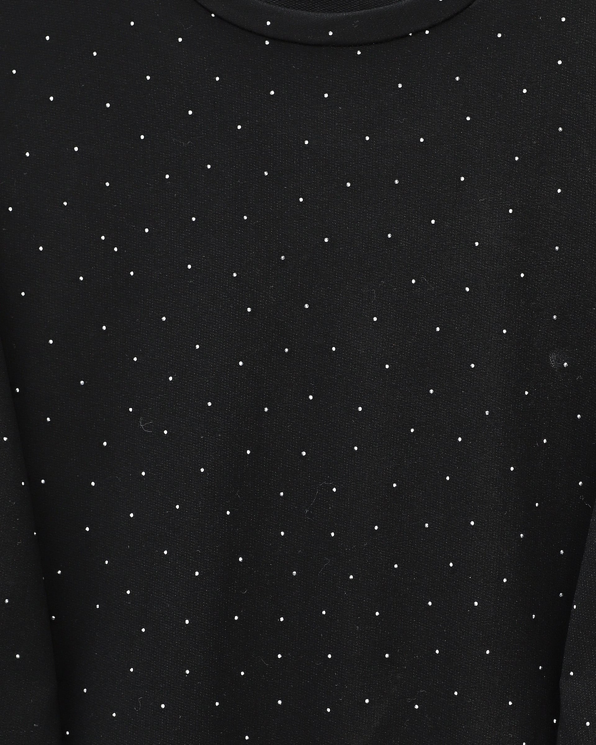 Women's Polka Dot Print Loungewear Set with Stone Details - Black - Podyumplus - by Peralane - photo 5