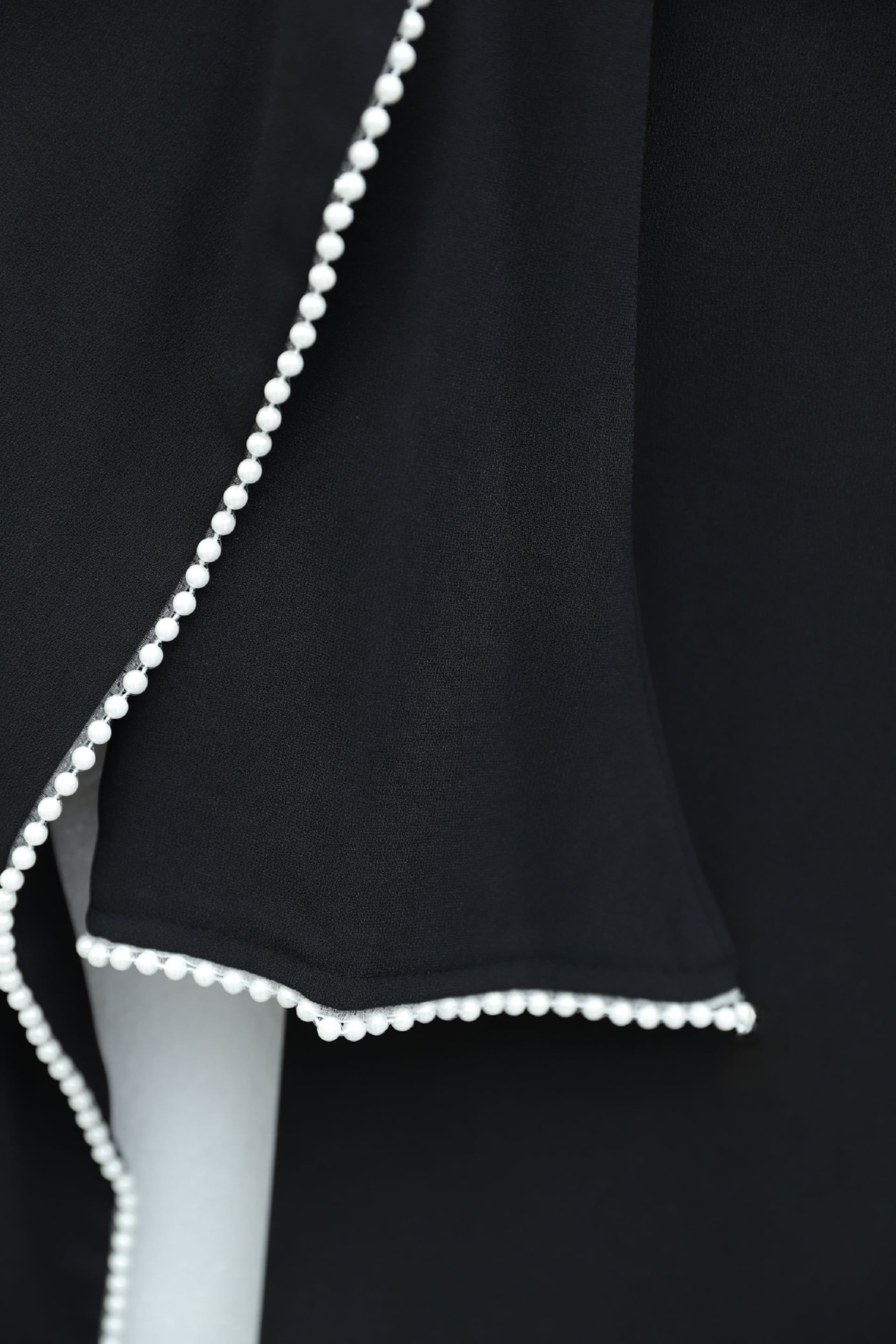Beaded Detachable Cape Spanish Sleeve Lined Crepe Abaya Dress - Black - Podyumplus - by Peralane - photo 6
