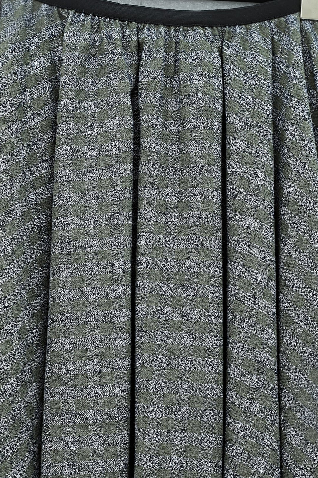 Plaid Patterned Elasticated Waist Skirt - Khaki - Podyumplus - by Peralane - photo 3