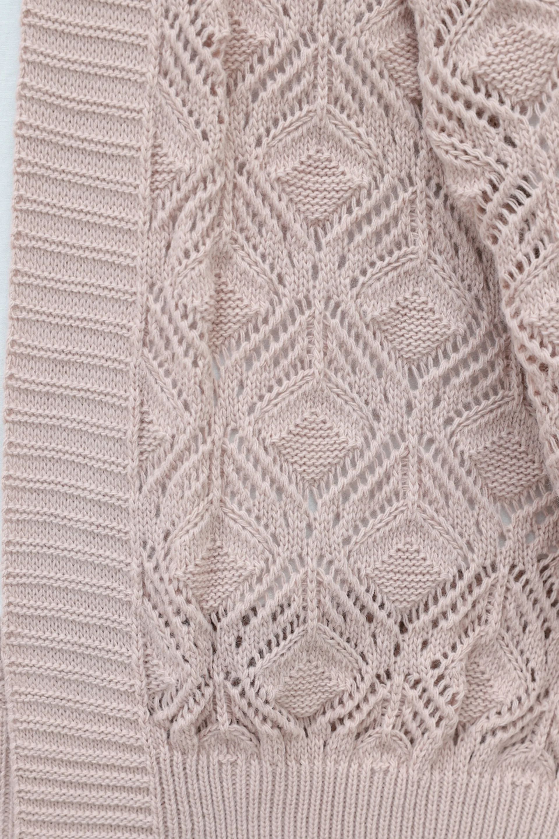 Patterned Mid-Length Knit Cardigan - Powder - Podyumplus - by Peralane - photo 5