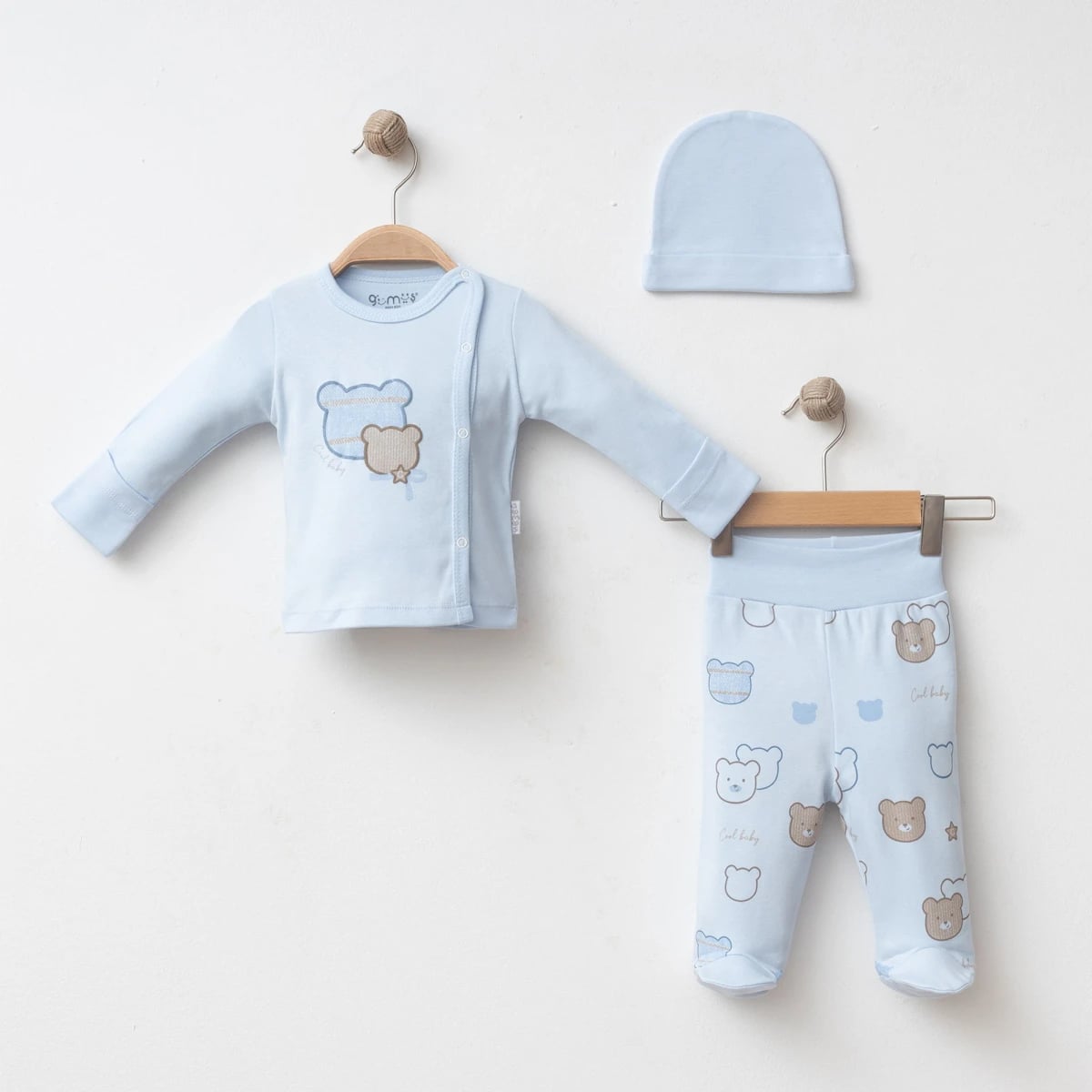 Cool Bear 3-Piece Baby Set - Gumus Baby - by Peralane