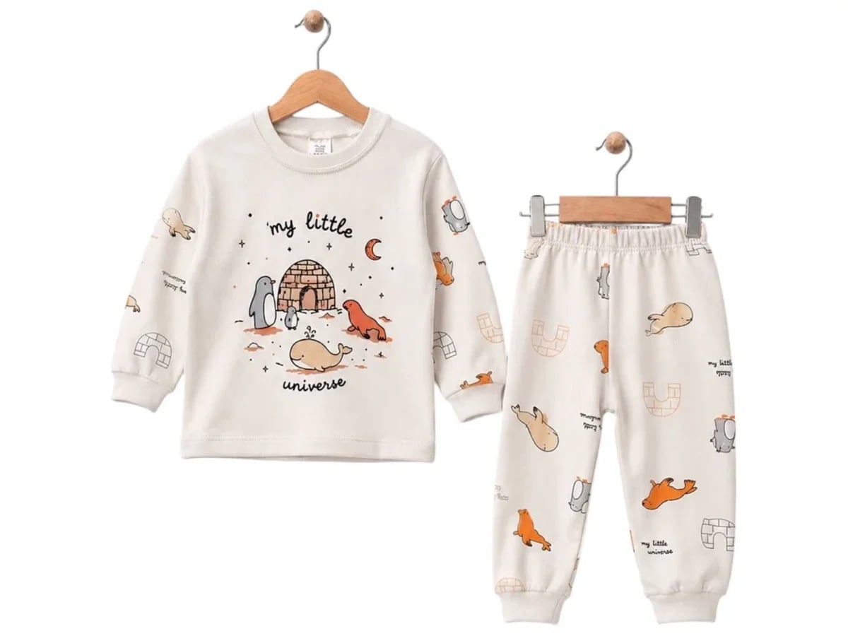 3-Pack Animal Print Baby Boys' Pyjama Set - Long Sleeve Top and Trousers - Supermini - by Peralane