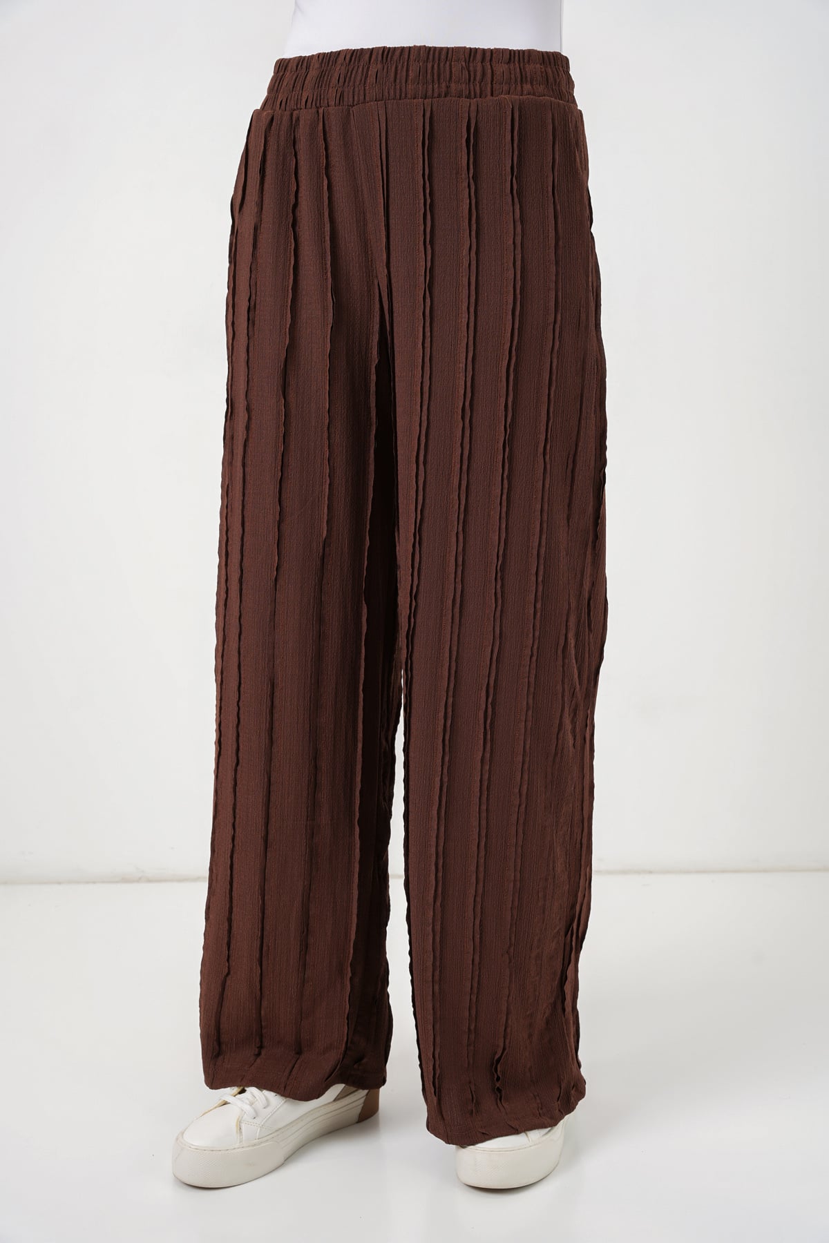 Women's Textured Stretch Knit Trousers 30077 - Brown - Bigdart - by Peralane - photo 3