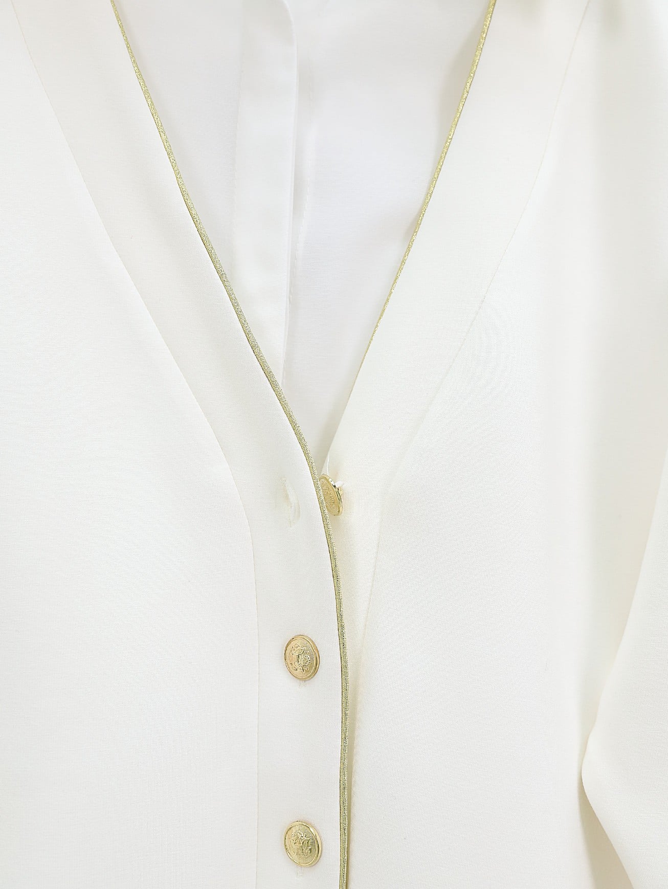 Buttoned Trim Cardigan - White - Podyumplus - by Peralane - photo 2