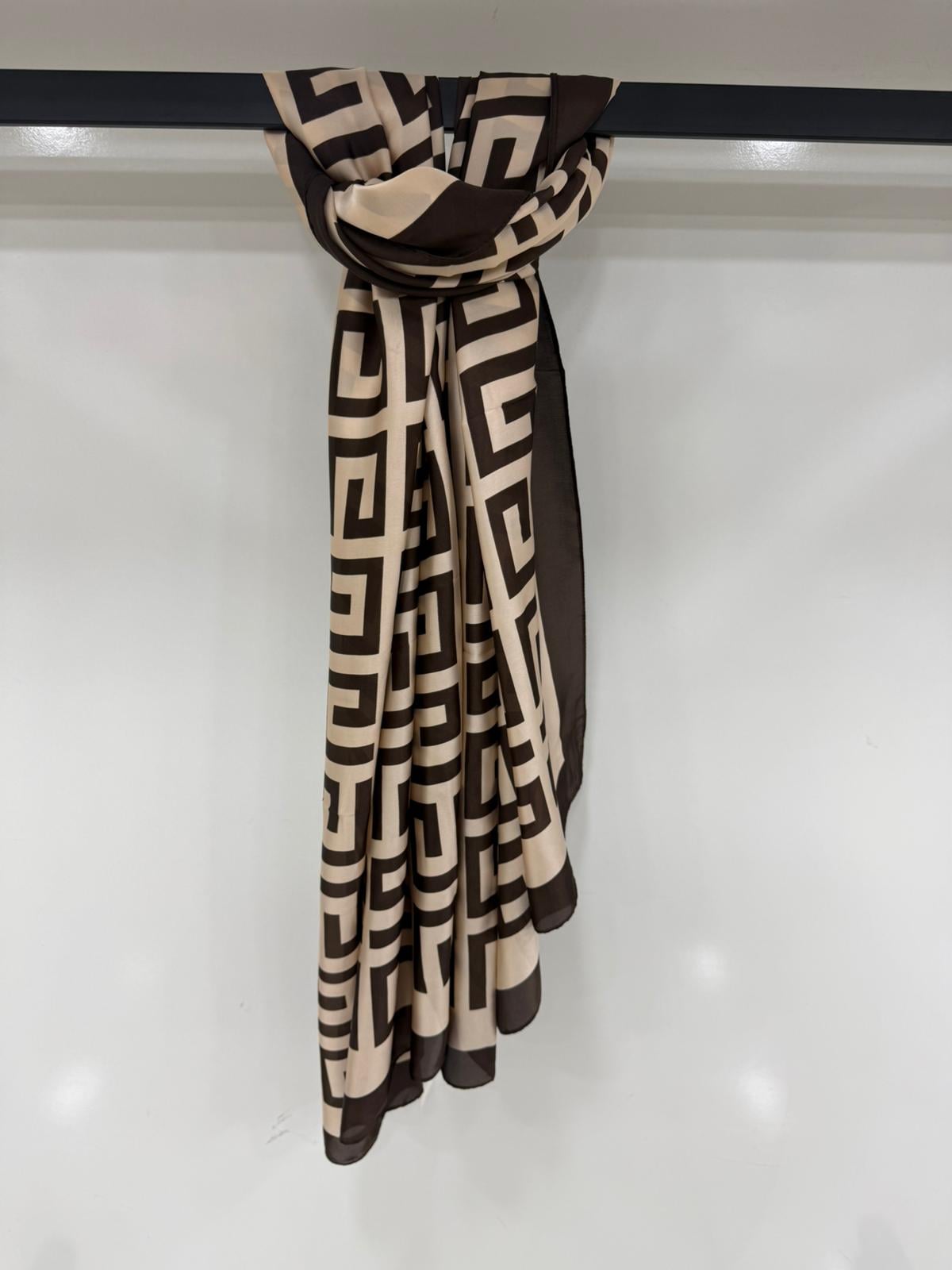 Brown Geometric Print Sarong Wrap Skirt 90x180 cm - Nesvay - by Peralane - photo 2