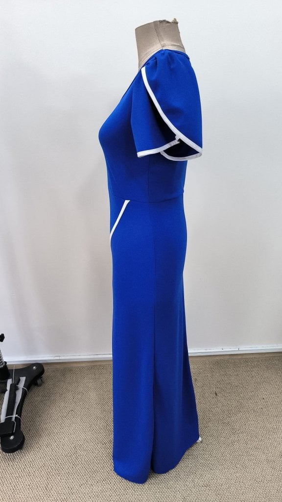 Women's Short Sleeve Square Neck Crepe Dress with Front Cross Detail - Janes - by Peralane - photo 5