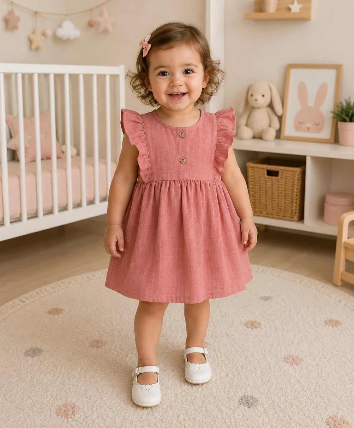 Girls' Dress 1123 - Dusty Rose, Pack of 4 - Has Bereket - by Peralane