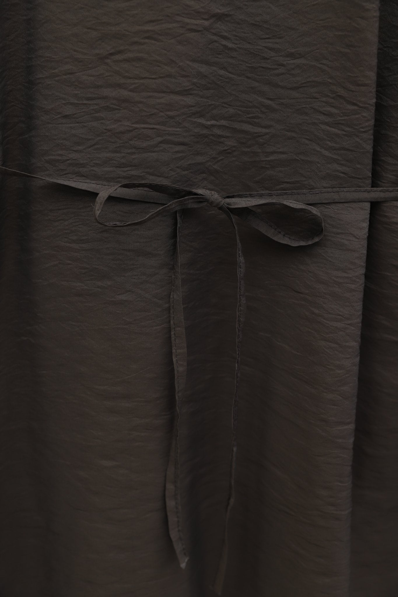 Cupra Tunic with Balloon Sleeves, Lining, Zip and Lace-Up Detail - Dark Brown - Podyumplus - by Peralane - photo 5