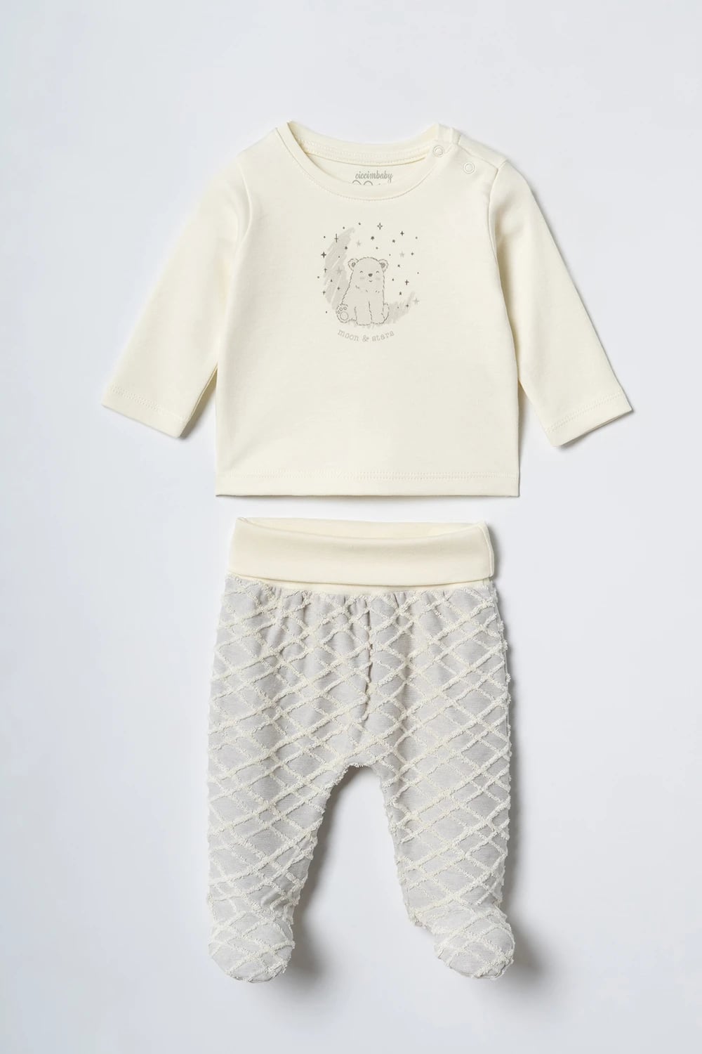 Baby 2-Piece Set with Bear Print Top and Footed Leggings - 5406 - Ciccimbaby - by Peralane