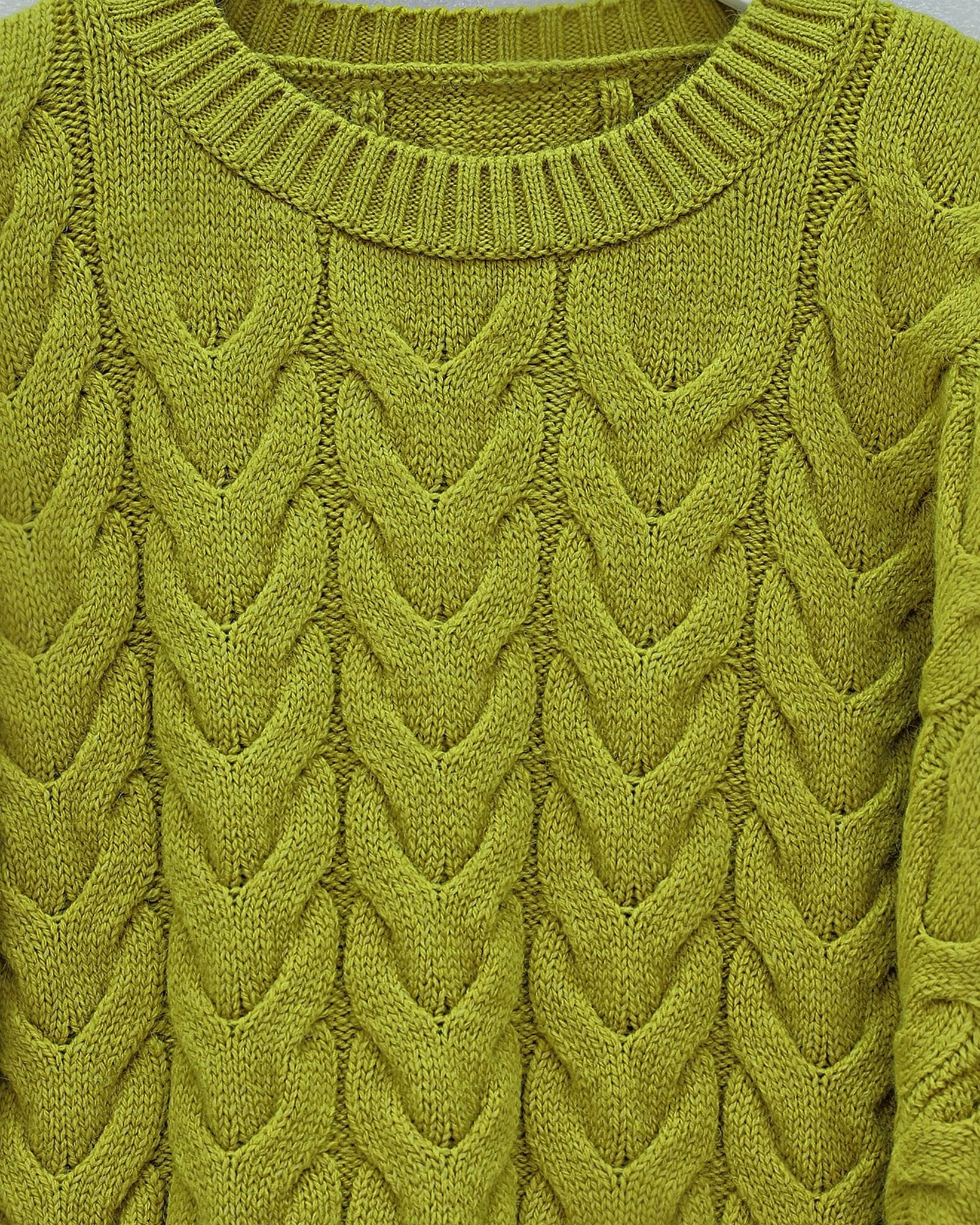 Knit Patterned Relaxed Crop Knit Sweater - Oil Green - Podyumplus - by Peralane - photo 3