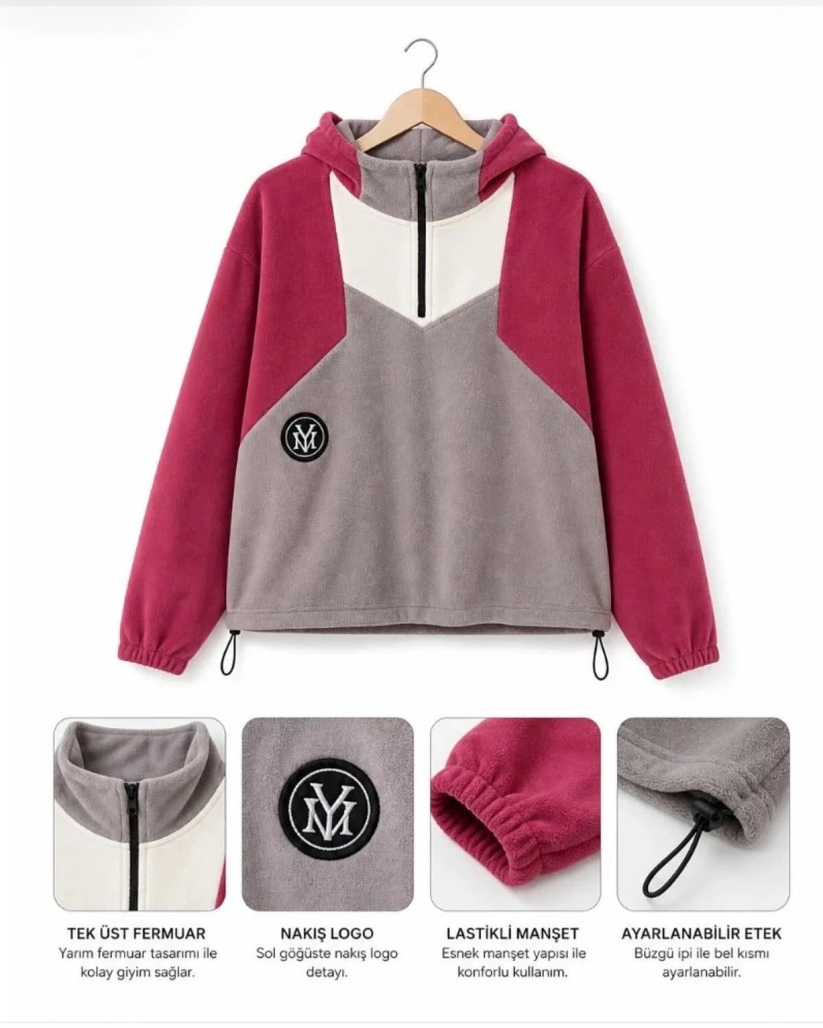 Girls' Color-Block Hooded Fleece Sweatshirt - Pack of 6 - Has Bereket - by Peralane