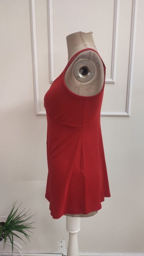 Women's Red V-Neck Criss-Cross Strappy Viscose Camisole - Janes - by Peralane - photo 7
