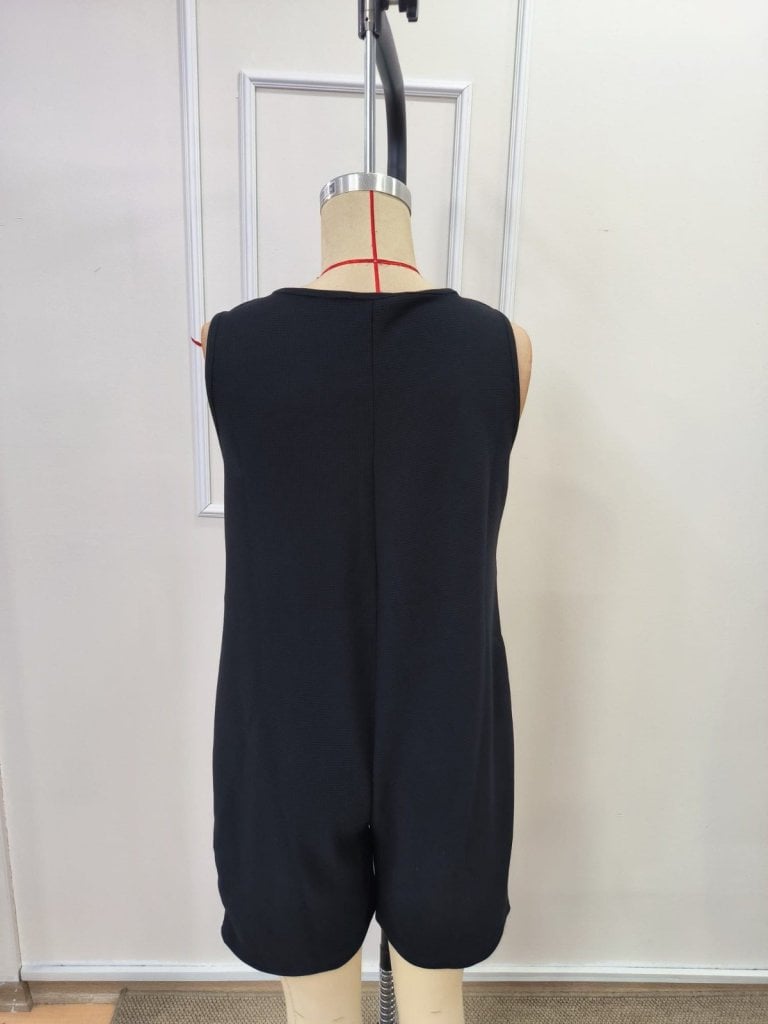 Women's Sleeveless Button-Front Waffle Short Romper - Janes - by Peralane - photo 7