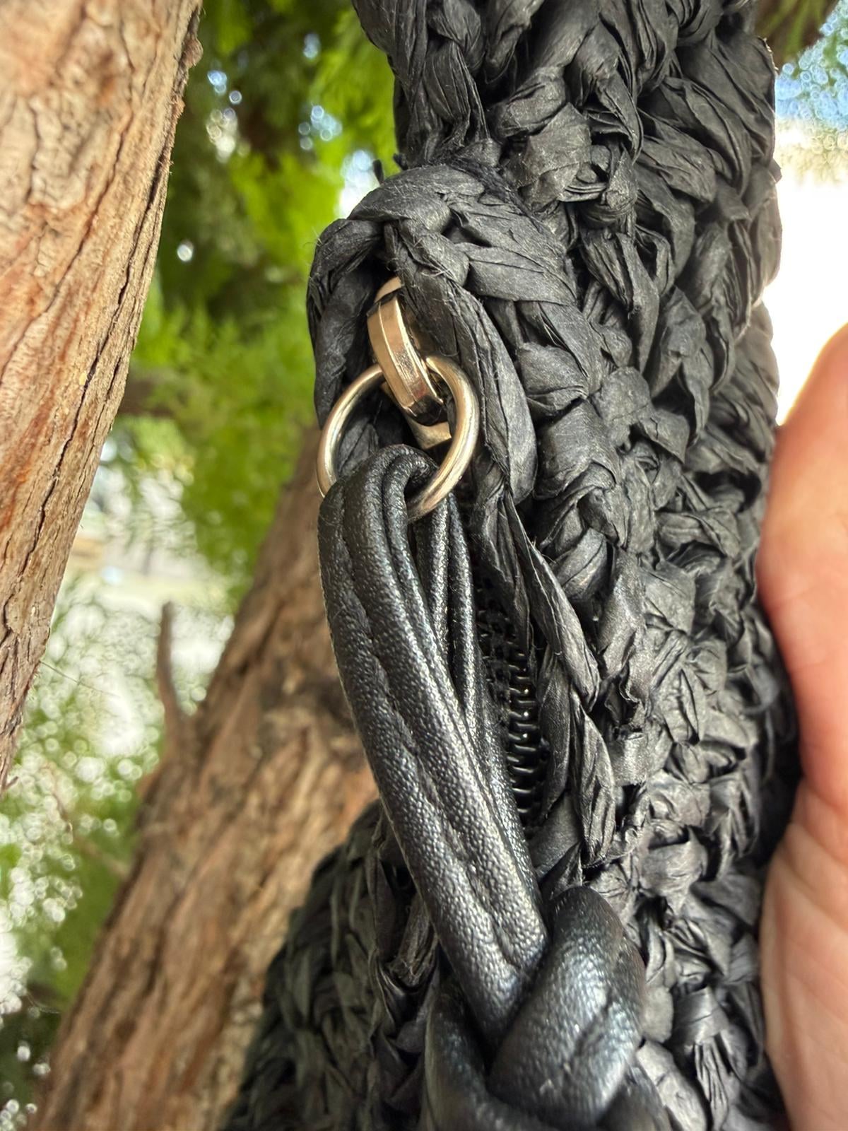 NWC-1055 Black Woven Straw Bag with Zipper - Nesvay - by Peralane - photo 2