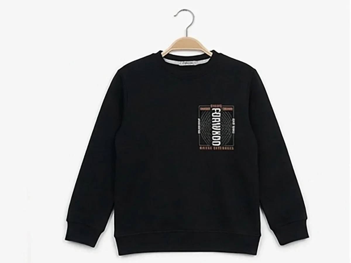 Black Printed Boys' Fleece Sweatshirt - Pack of 4 - Tanem Kids - by Peralane