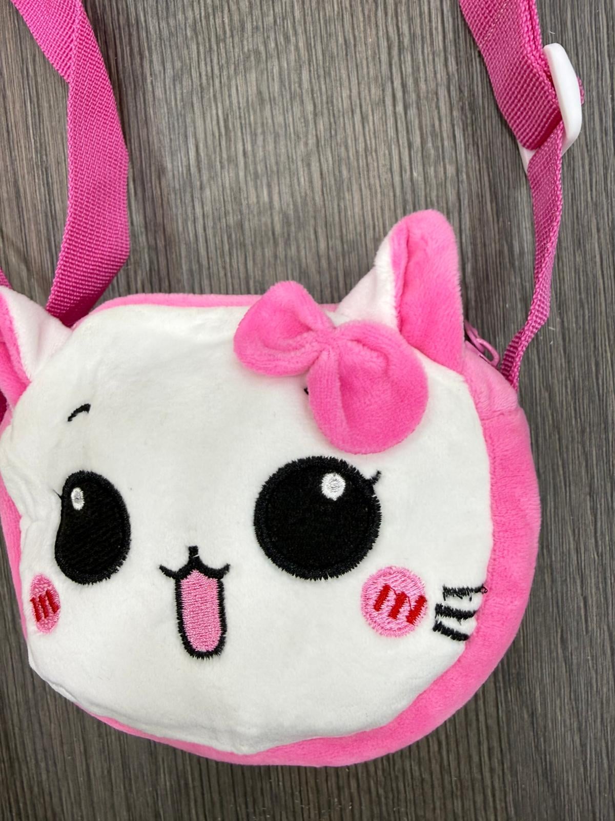 Cat Face Plush Crossbody Bag for Girls - Pink and White - Nesvay - by Peralane - photo 3