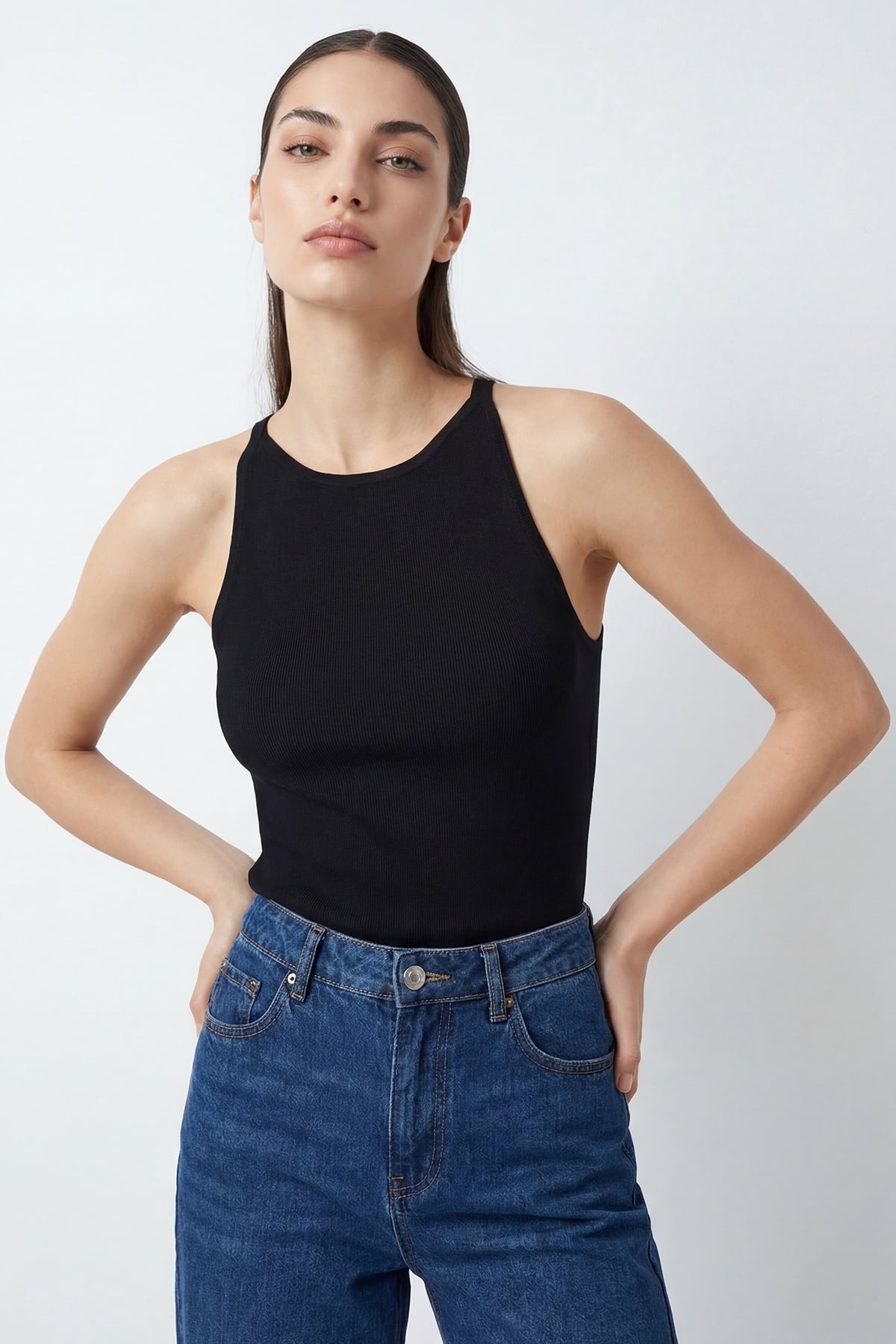 Women's Sleeveless Knit Tank Top 15935 - Black - Bigdart - by Peralane - photo 5
