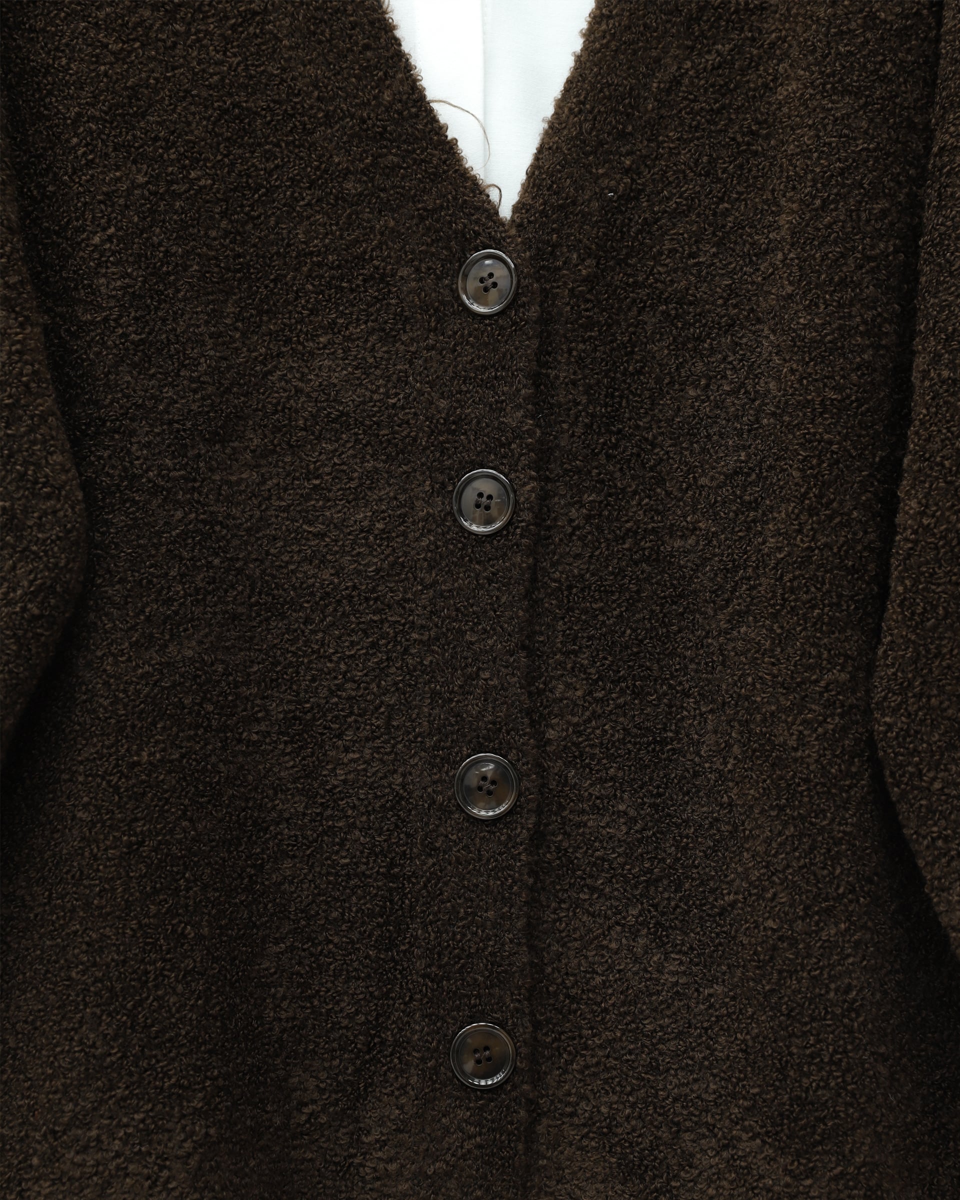 Buttoned Relaxed Knit Cardigan - Dark Brown - Podyumplus - by Peralane - photo 4