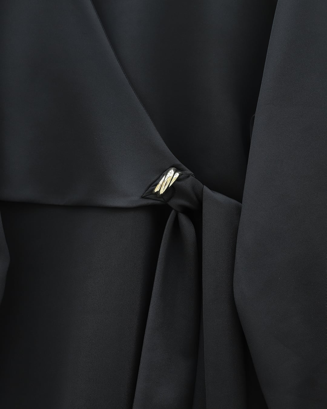 Buckle Cross-Tie Slit Trouser Two-Piece Scuba Set - Black - Podyumplus - by Peralane - photo 5