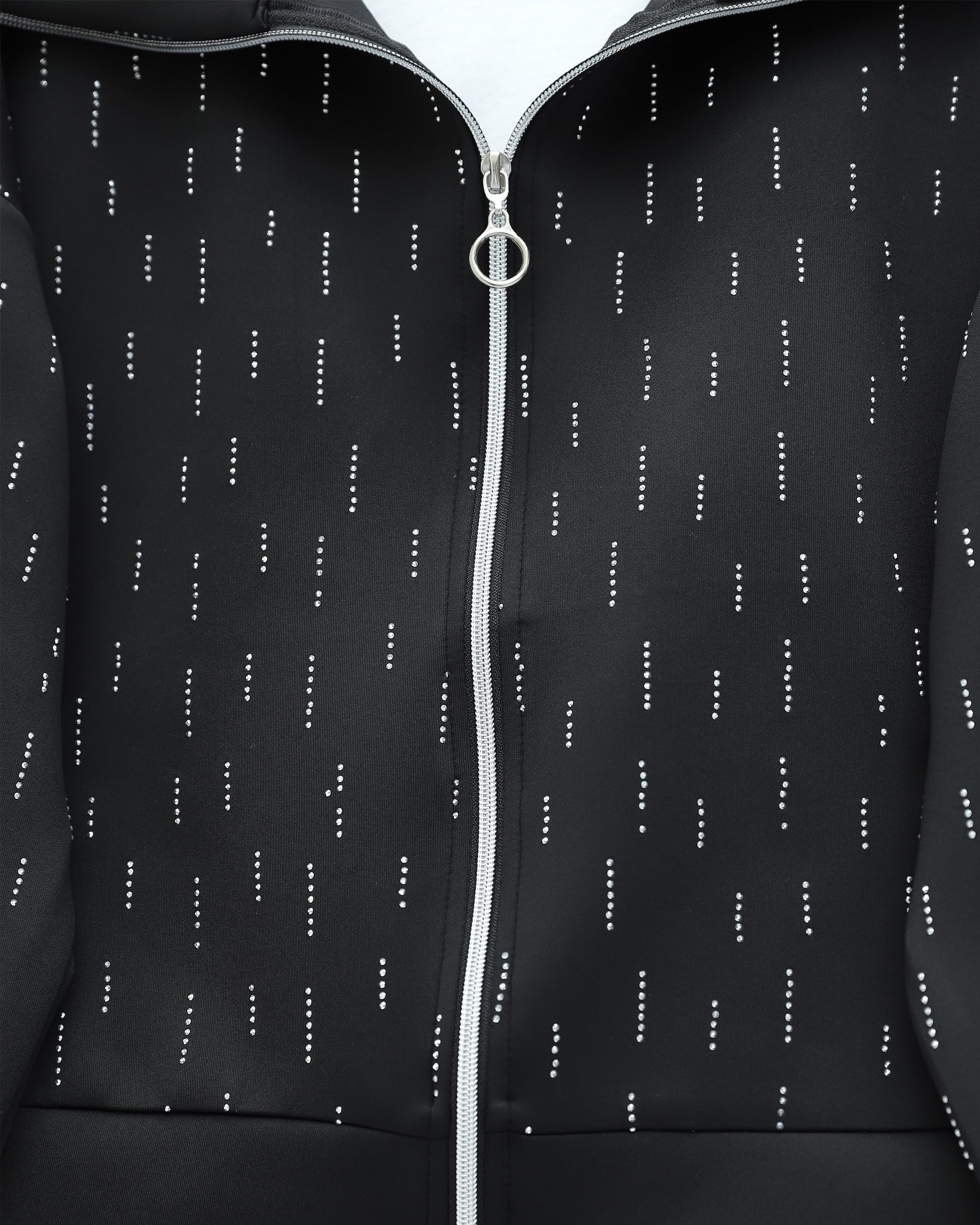 Zipped Hooded Scuba Co-ord Set with Skirt - Black - Podyumplus - by Peralane - photo 4