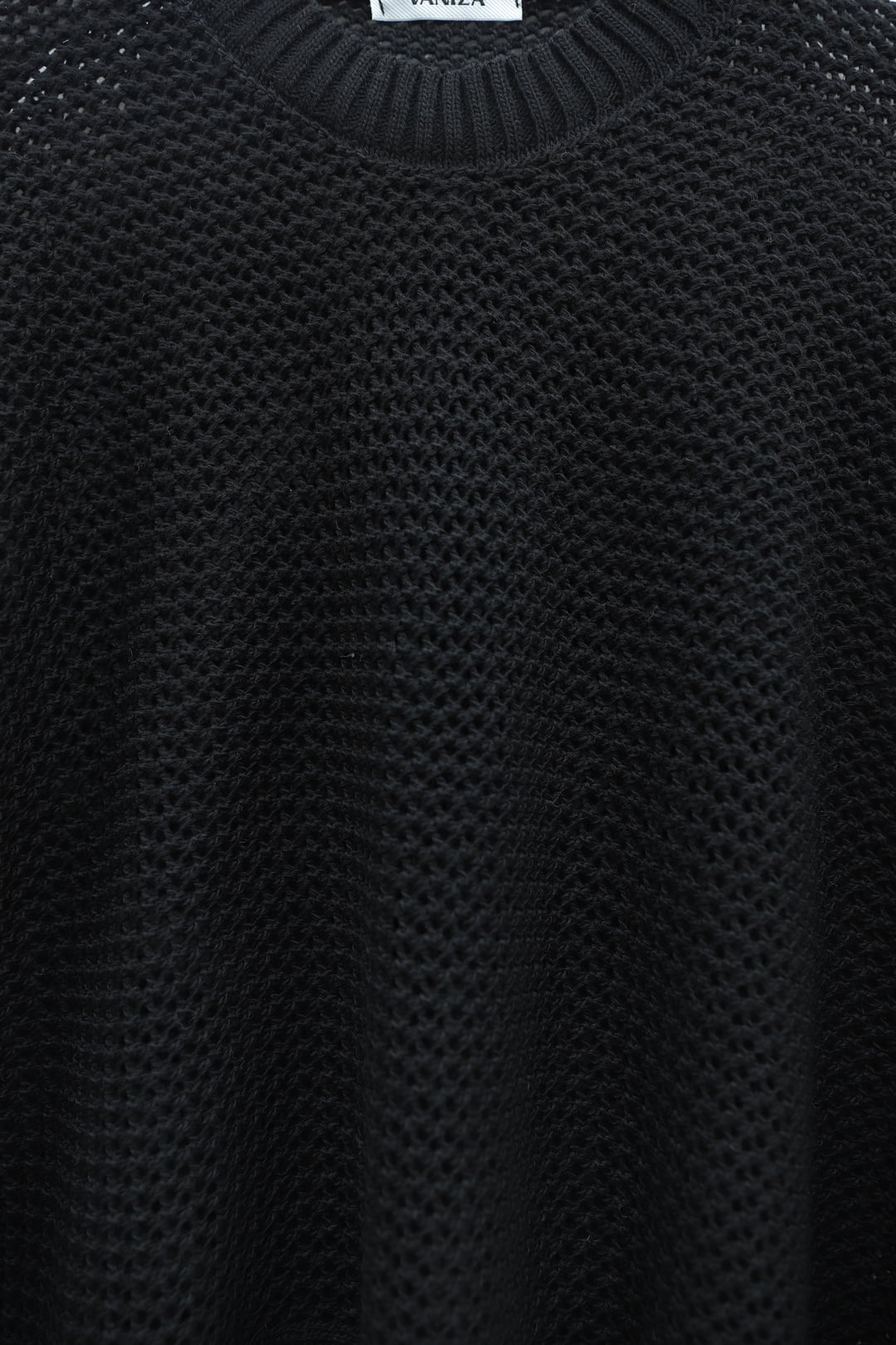 Batwing Sleeve Open-Knit Sweater - Black - Podyumplus - by Peralane - photo 3