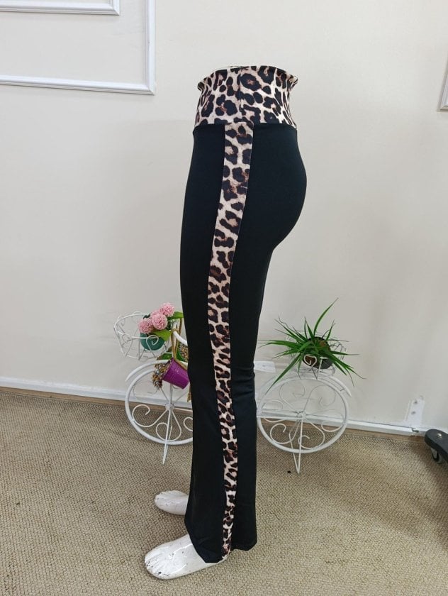 Women's High Waist Leopard Print Flared Dive Trousers - Janes - by Peralane - photo 7