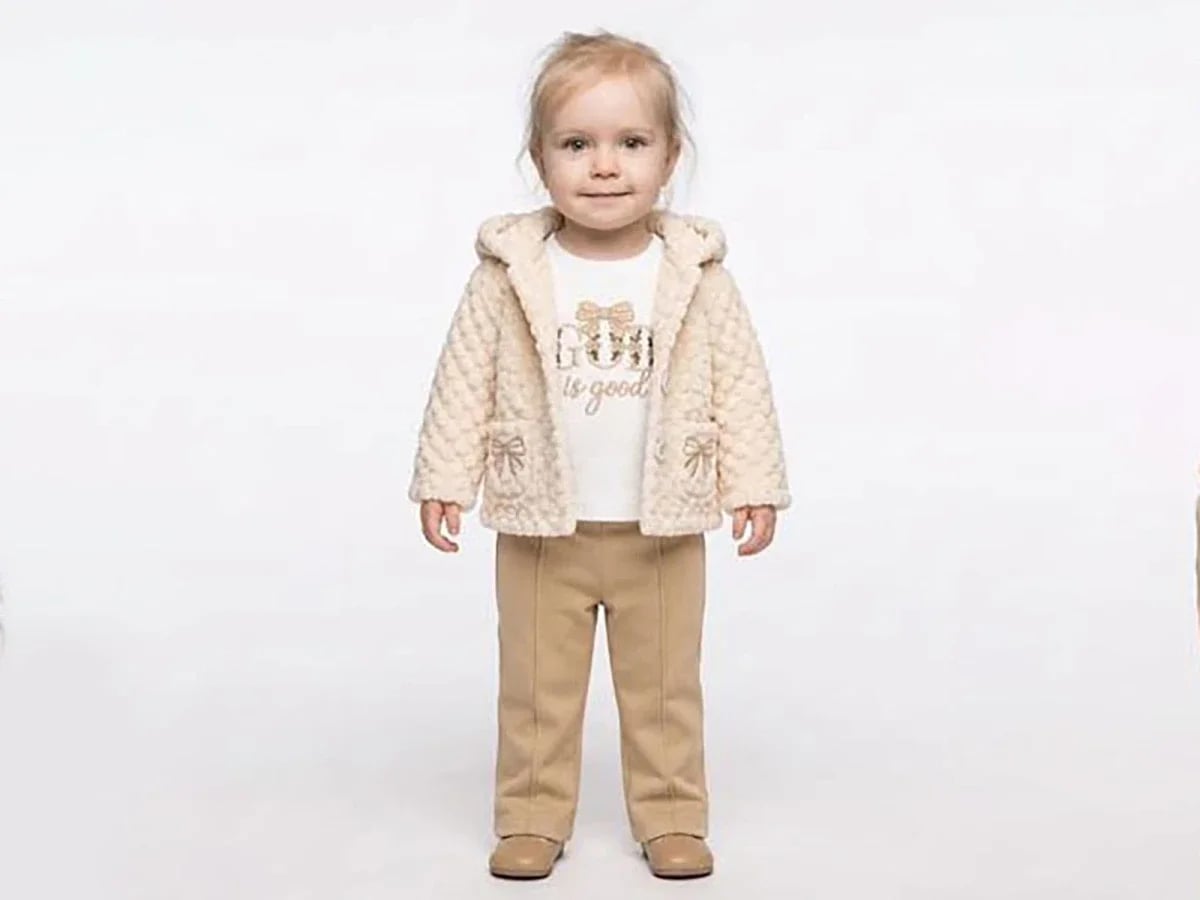 Girl's Baby Set with Teddy Bear Print T-Shirt and Trousers - Elci Baby - by Peralane