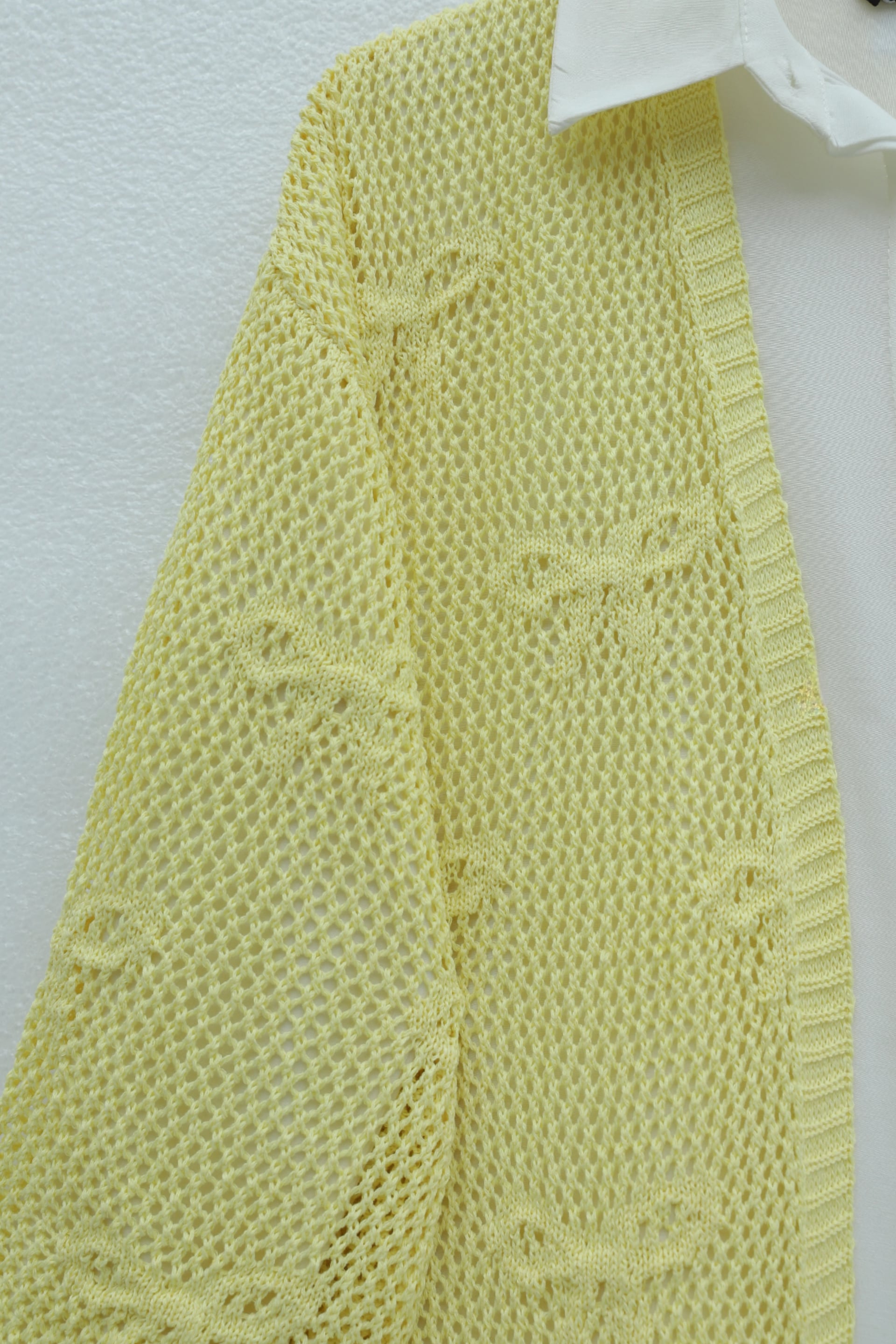 Bow Patterned Openwork Knit Cardigan - Yellow - Podyumplus - by Peralane - photo 6