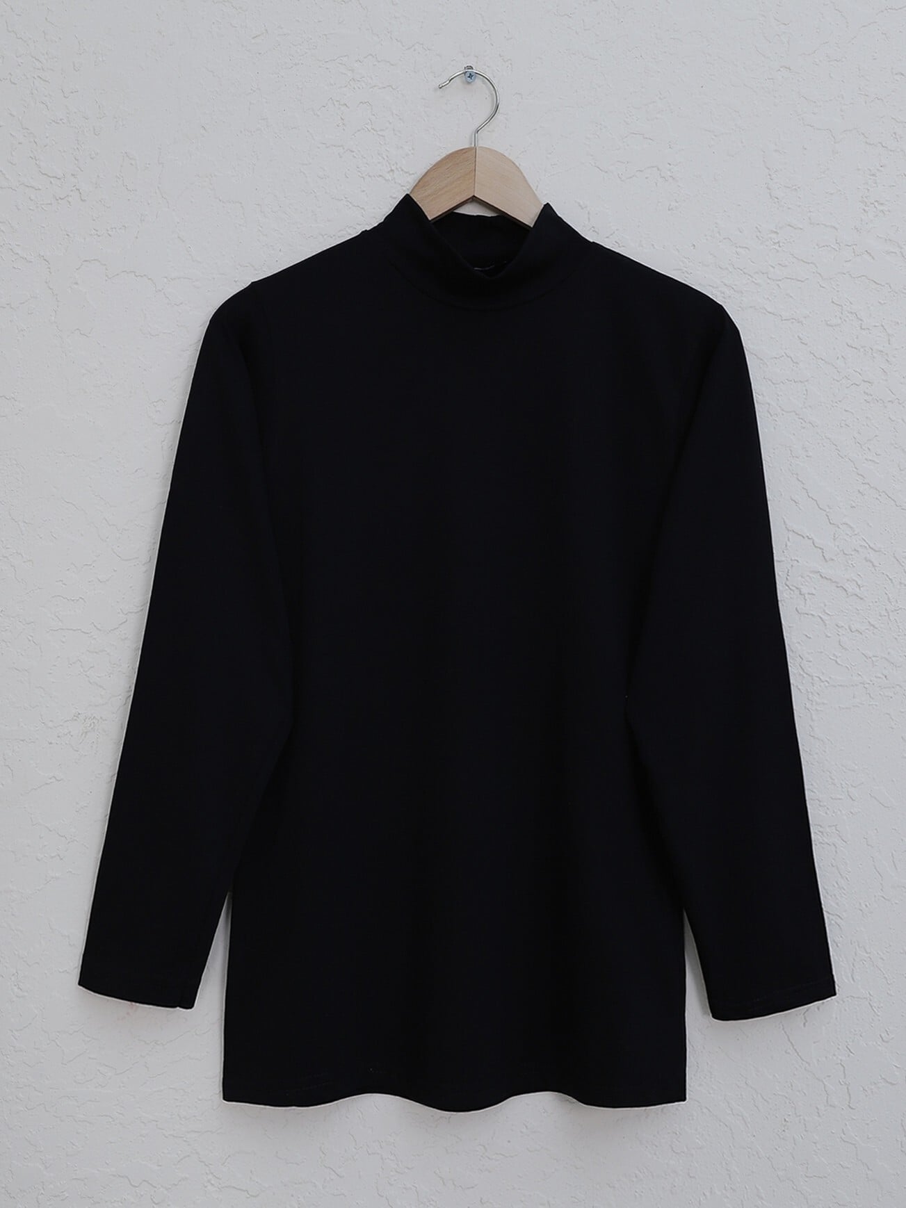 Half Turtleneck Long-Sleeve Blouse - Black - Podyumplus - by Peralane - photo 3