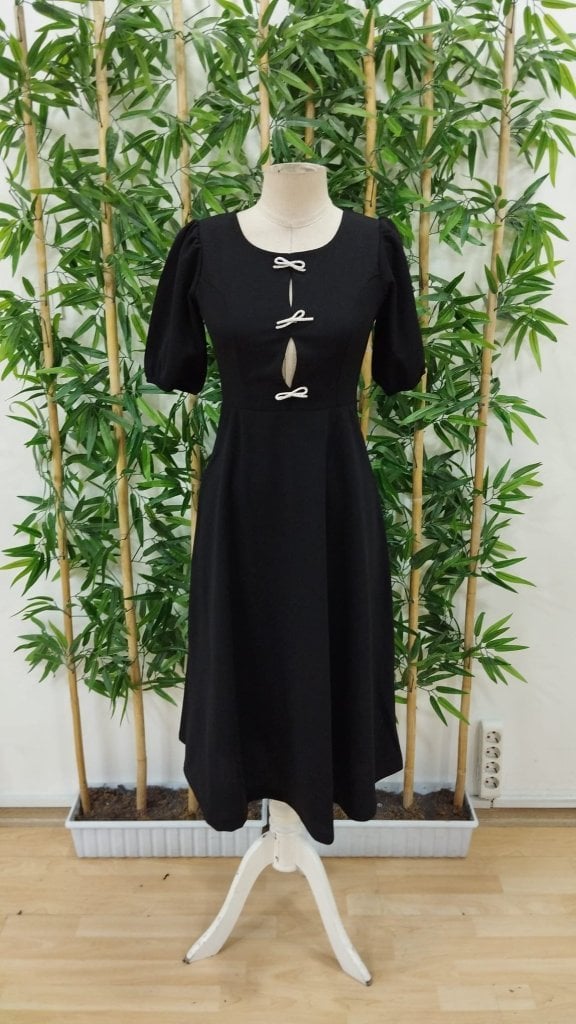 Women's Short-Sleeve Drop Bow Detail Crepe Midi Dress - Janes - by Peralane - photo 2