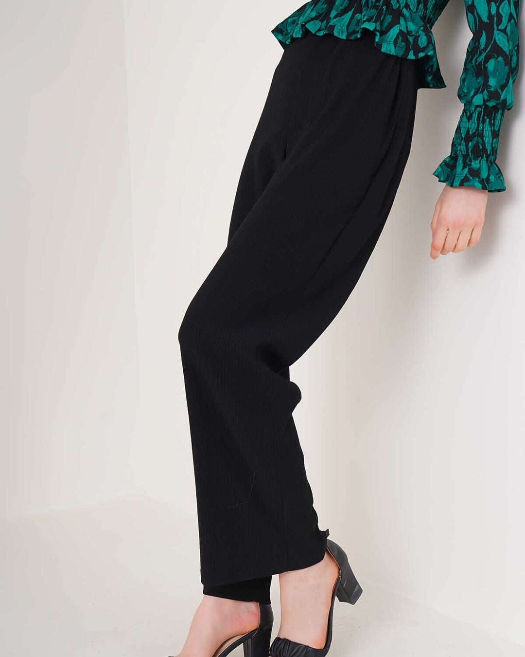 Black Wide-Leg Knit Pants - Bigdart - by Peralane - photo 2