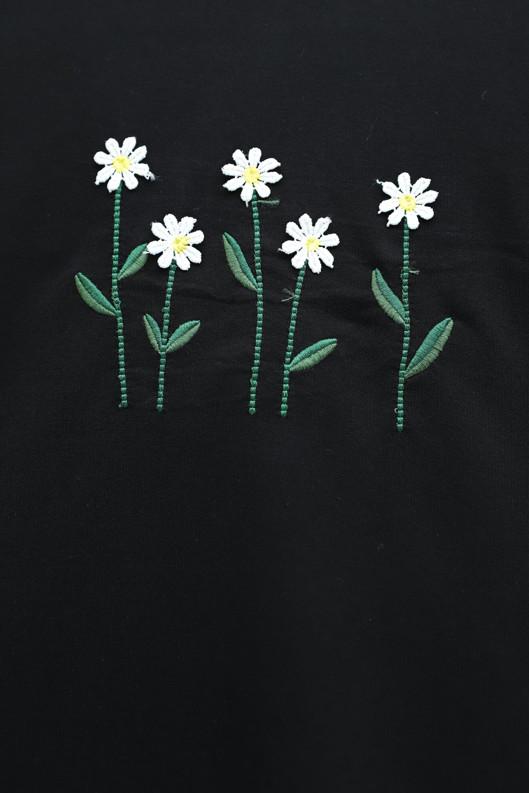 Daisy Embroidered Round Neck Jersey Tunic - Black - Podyumplus - by Peralane - photo 5