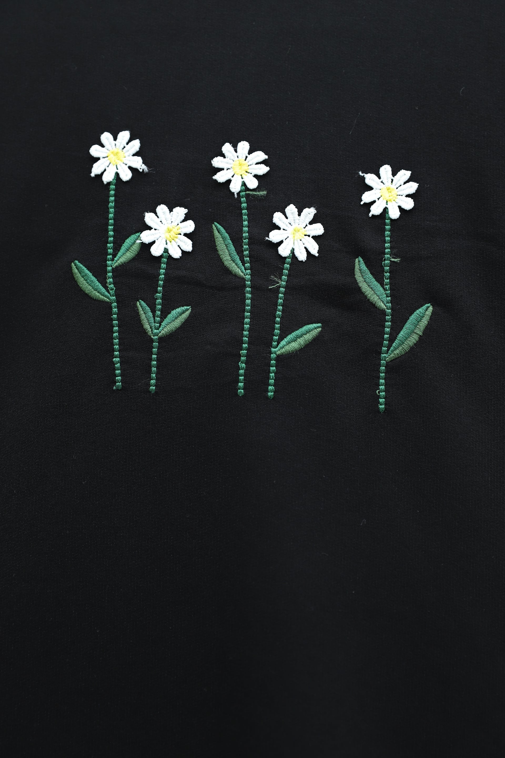 Daisy Embroidered Round Neck Jersey Tunic - Black - Podyumplus - by Peralane - photo 5